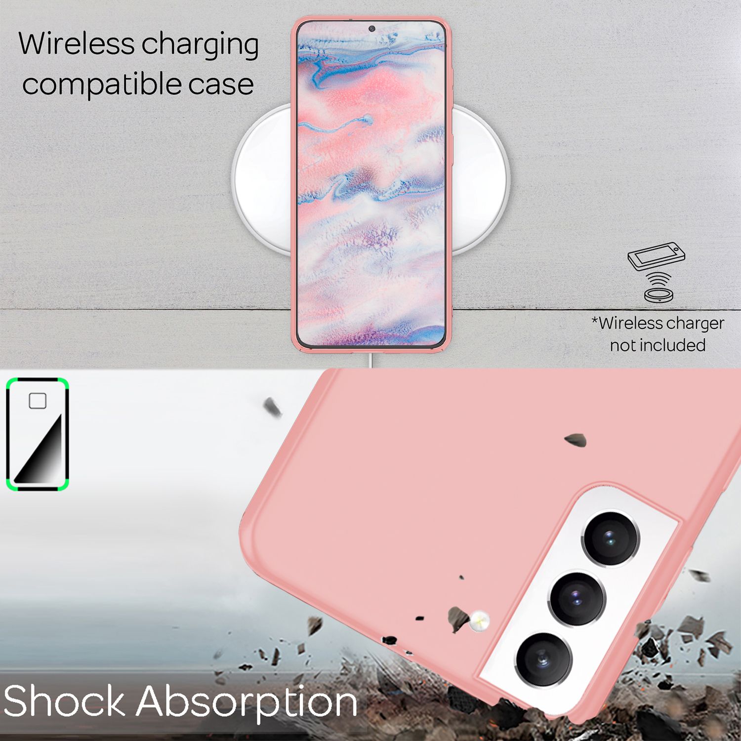 NALIA Ultra-Dünnes Hardcase für Samsung Galaxy S22 Pink NALIA SlimFit Hülle