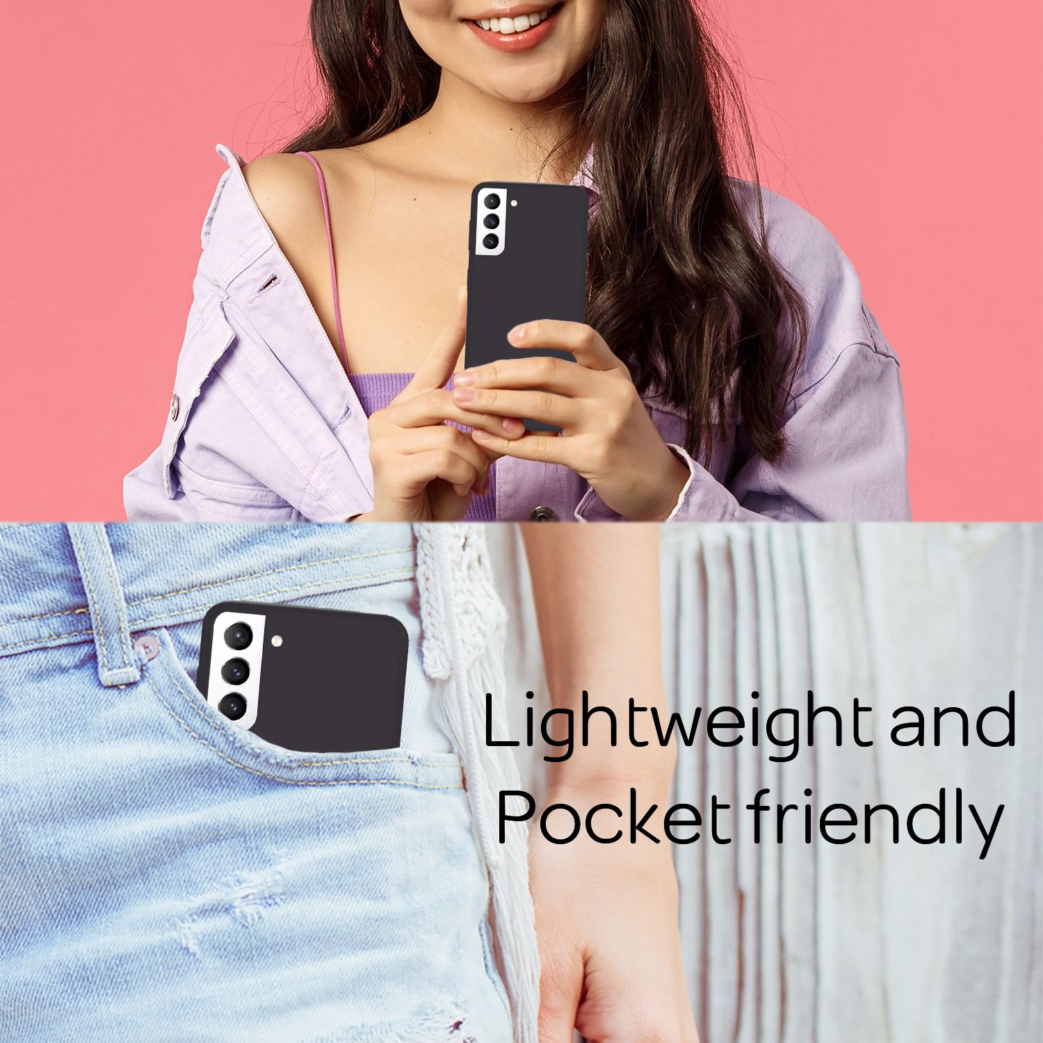 NALIA Ultra-Dünnes Hardcase für Samsung Galaxy S22 Schwarz NALIA SlimFit Hülle