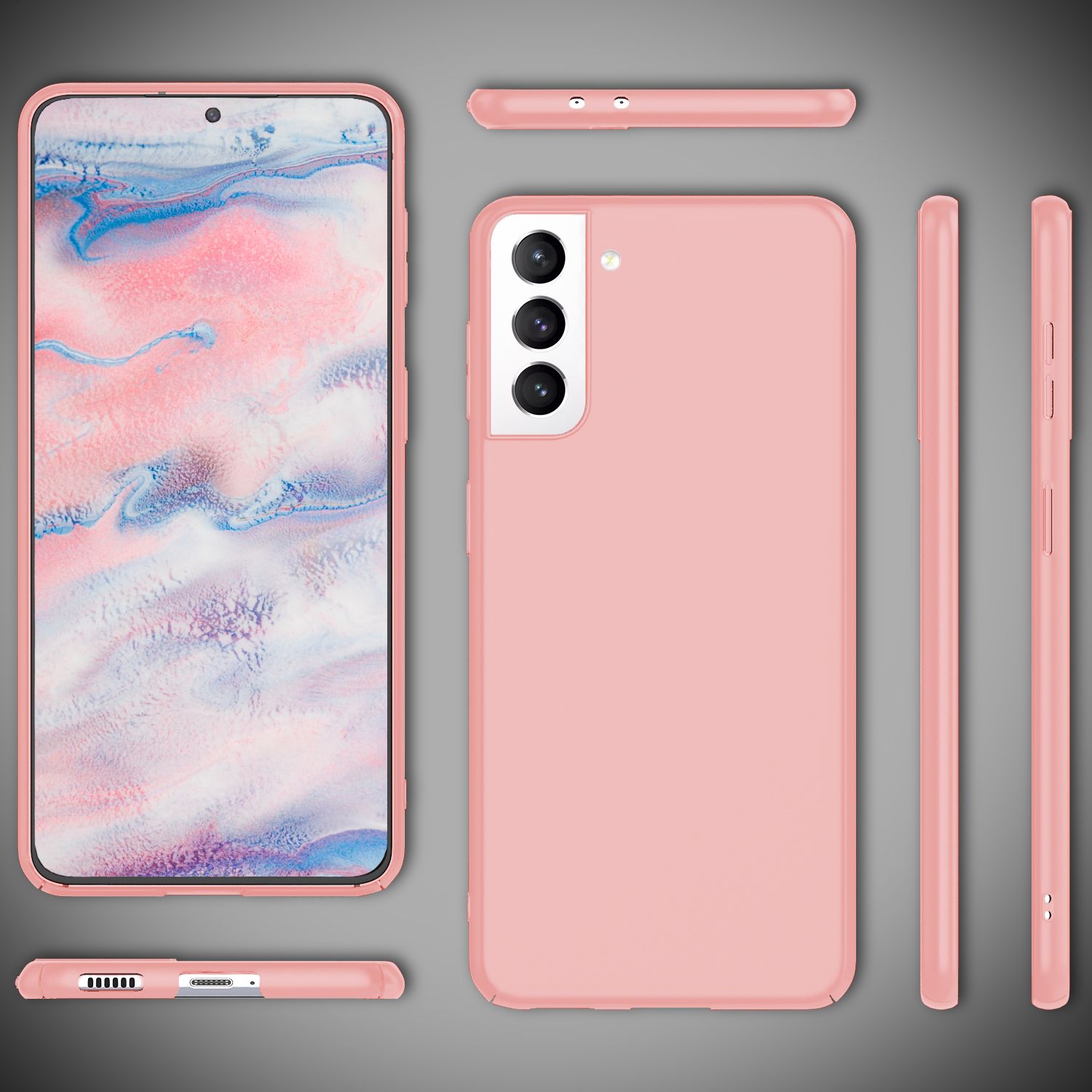 NALIA Ultra-Dünnes Hardcase für Samsung Galaxy S22 Pink NALIA SlimFit Hülle