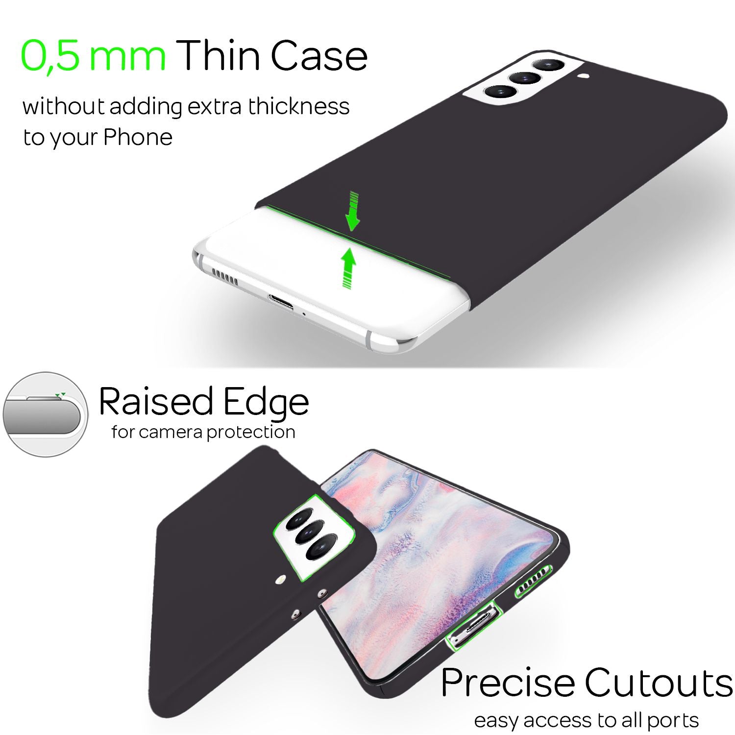 NALIA Ultra-Dünnes Hardcase für Samsung Galaxy S22 Plus Schwarz NALIA SlimFit Hülle