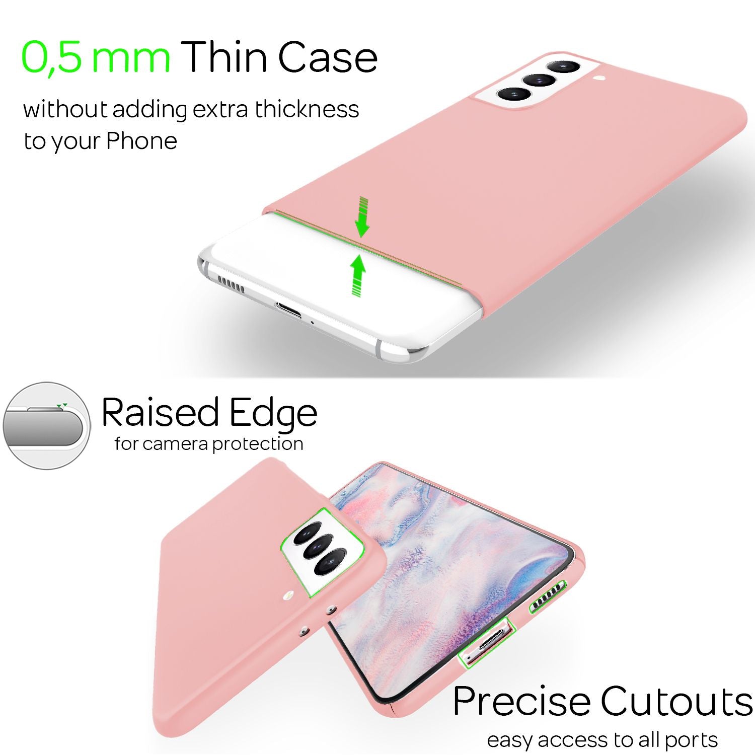 NALIA Ultra-Dünnes Hardcase für Samsung Galaxy S22 Plus Pink NALIA SlimFit Hülle