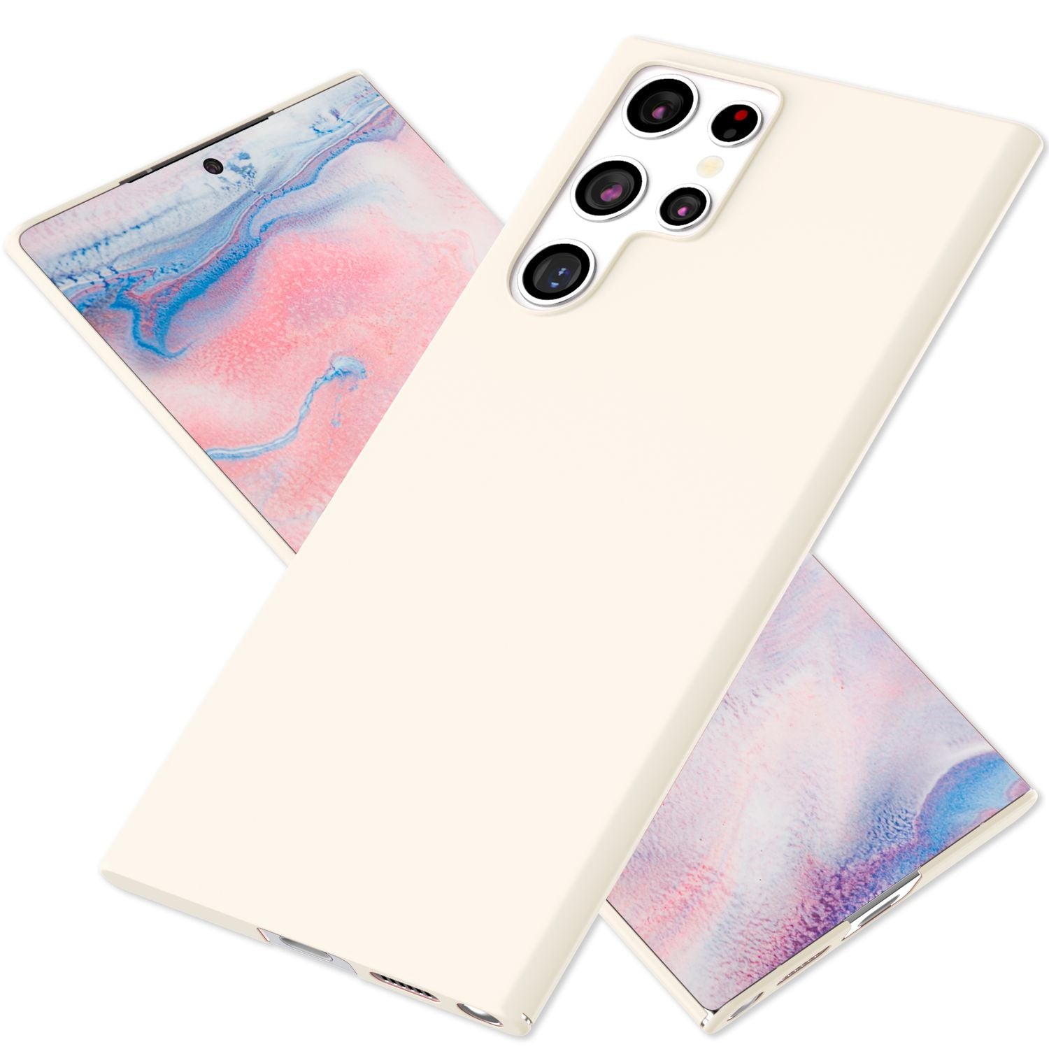 NALIA Ultra-Dünnes Hardcase für Samsung Galaxy S22 Ultra, Anti-Fingerabdruck Seidig-Matt Rutschfest Extra-Leicht 0,5mm Schlank, Harte Schutzhülle Weiß NALIA SlimFit Hülle