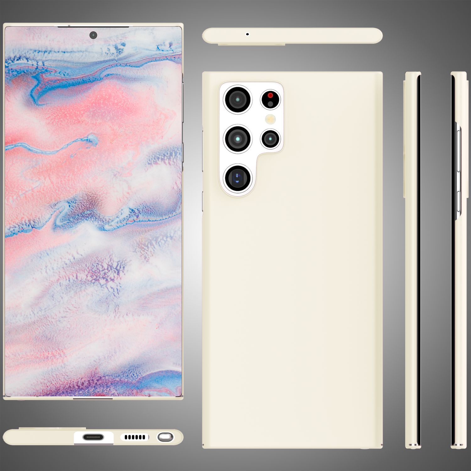 NALIA Ultra-Dünnes Hardcase für Samsung Galaxy S22 Ultra, Anti-Fingerabdruck Seidig-Matt Rutschfest Extra-Leicht 0,5mm Schlank, Harte Schutzhülle Weiß NALIA SlimFit Hülle