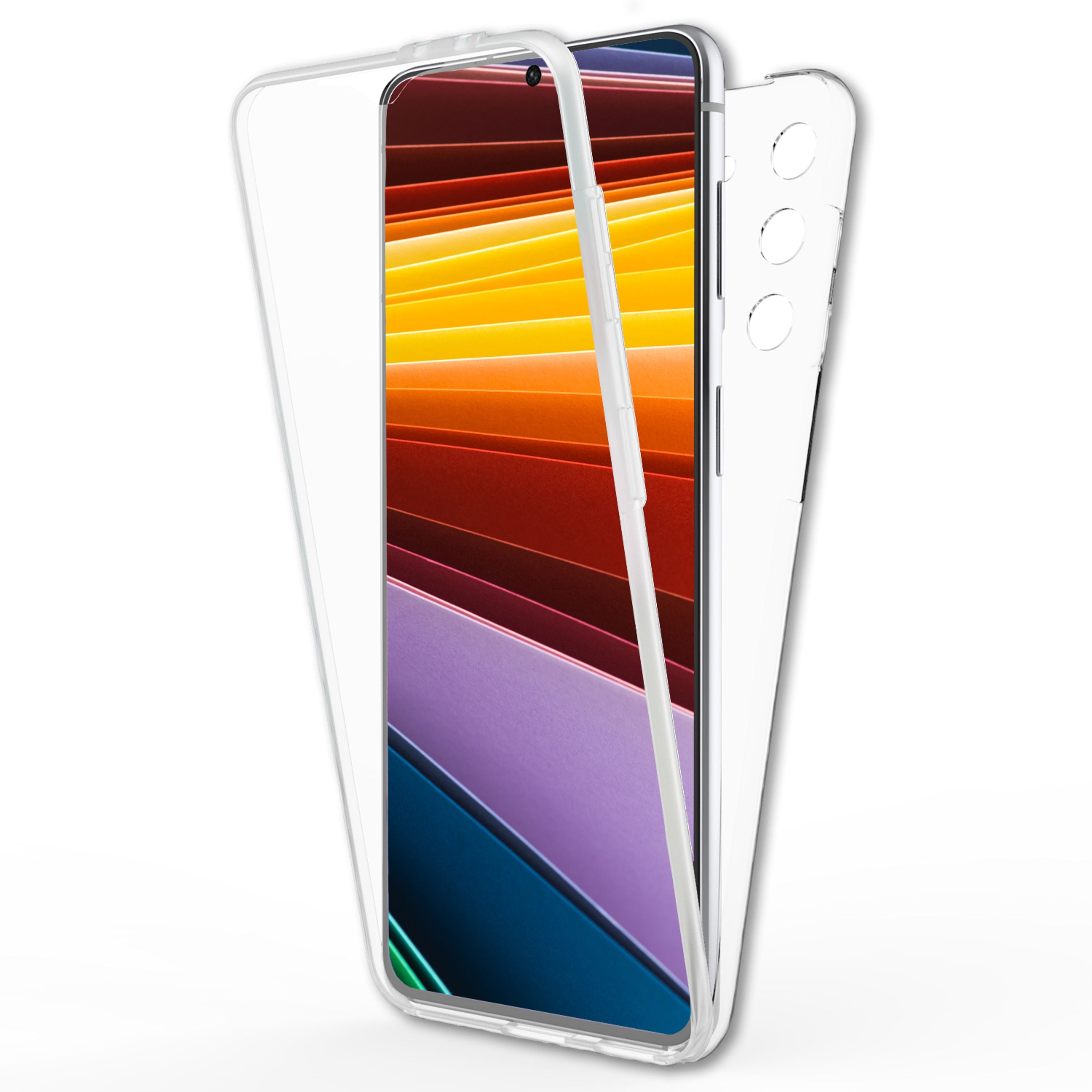 NALIA Klare 360° Schutzhülle für Samsung Galaxy S22, Komplettschutz Transparent Anti-Gelb Durchsichtig Robust, Hardcase & Silikon & Displayschutz Default Title NALIA Transparente Hülle