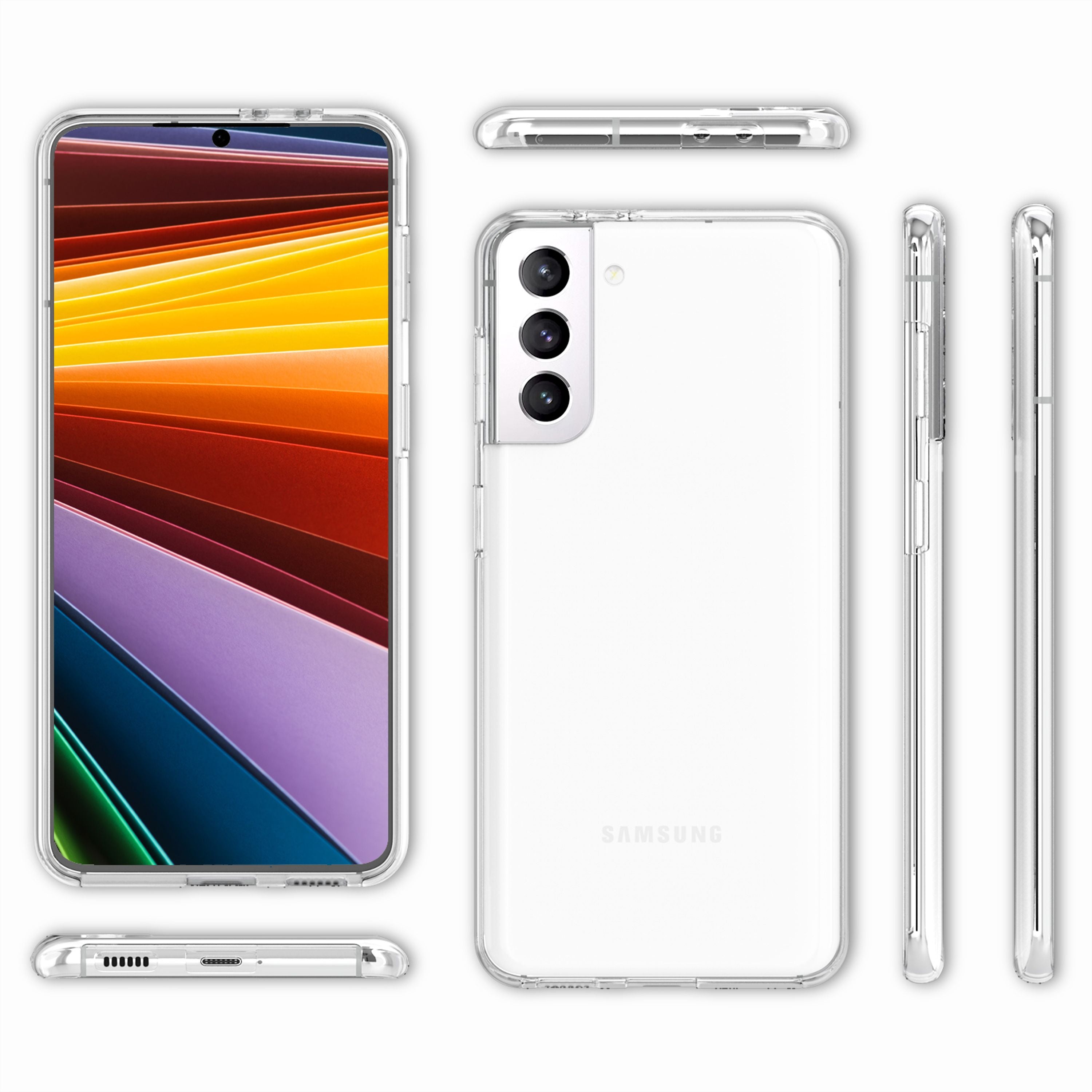 NALIA Klare 360° Schutzhülle für Samsung Galaxy S22, Komplettschutz Transparent Anti-Gelb Durchsichtig Robust, Hardcase & Silikon & Displayschutz Default Title NALIA Transparente Hülle