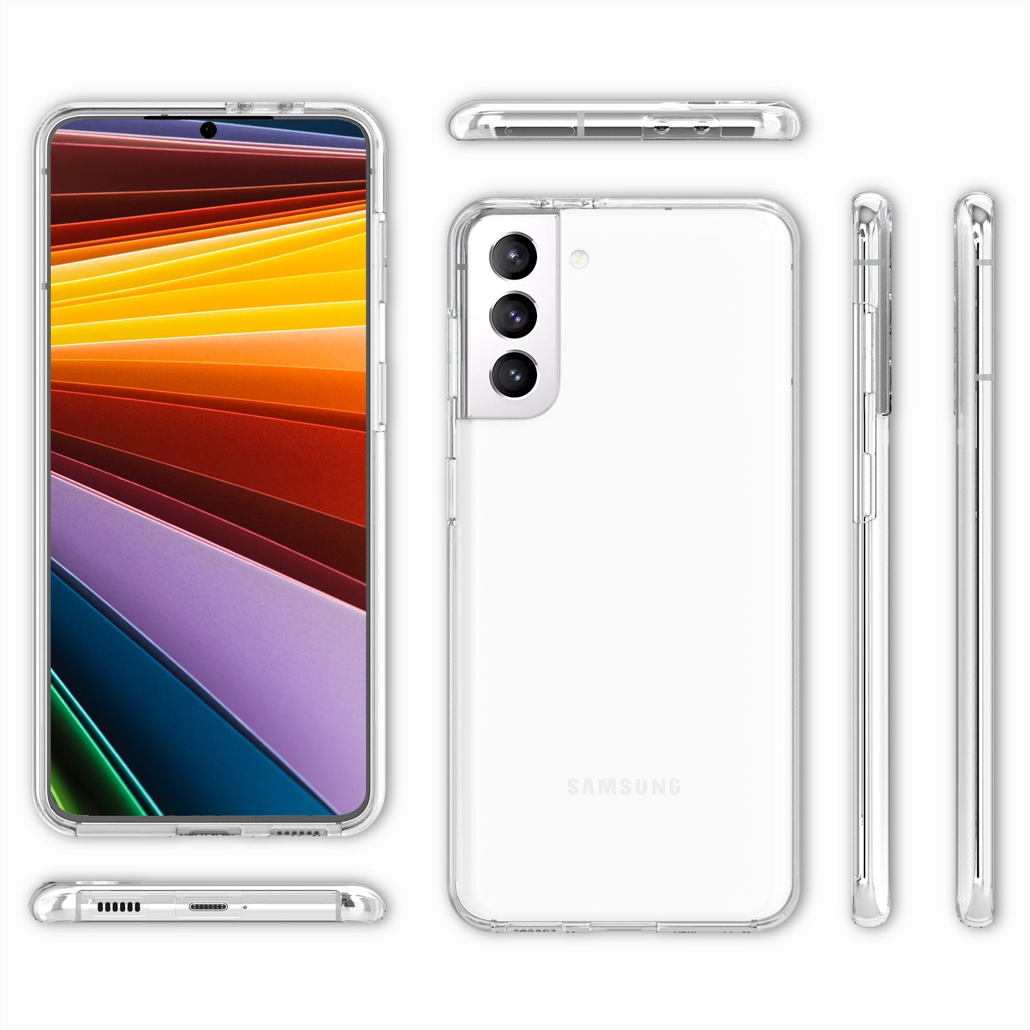 NALIA Klare 360° Schutzhülle für Samsung Galaxy S22 Plus, Komplettschutz Transparent Anti-Gelb Durchsichtig Robust, Hardcase & Silikon & Displayschutz Default Title NALIA Transparente Hülle