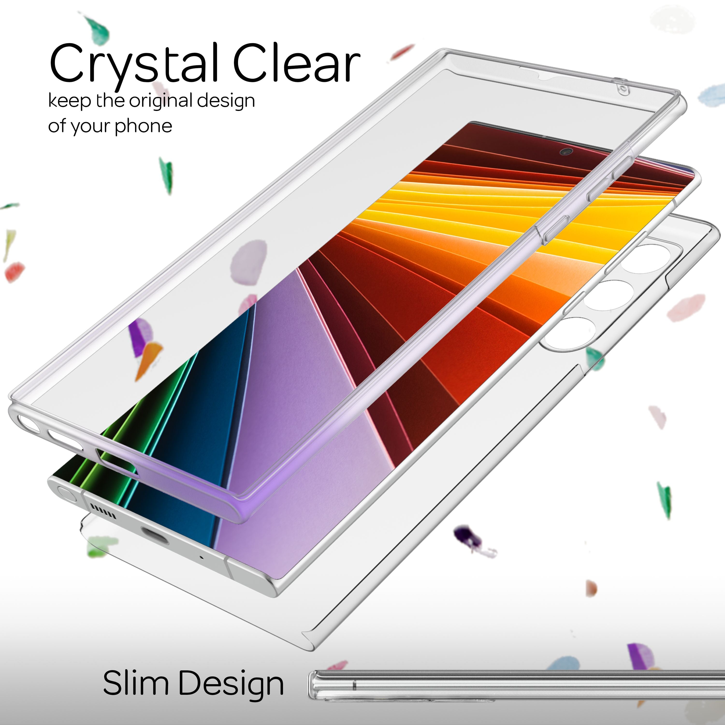 NALIA Klare 360° Schutzhülle für Samsung Galaxy S22 Ultra, Komplettschutz Transparent Anti-Gelb Robust, Hardcase & Silikon Bumper & Displayschutz Default Title NALIA Transparente Hülle