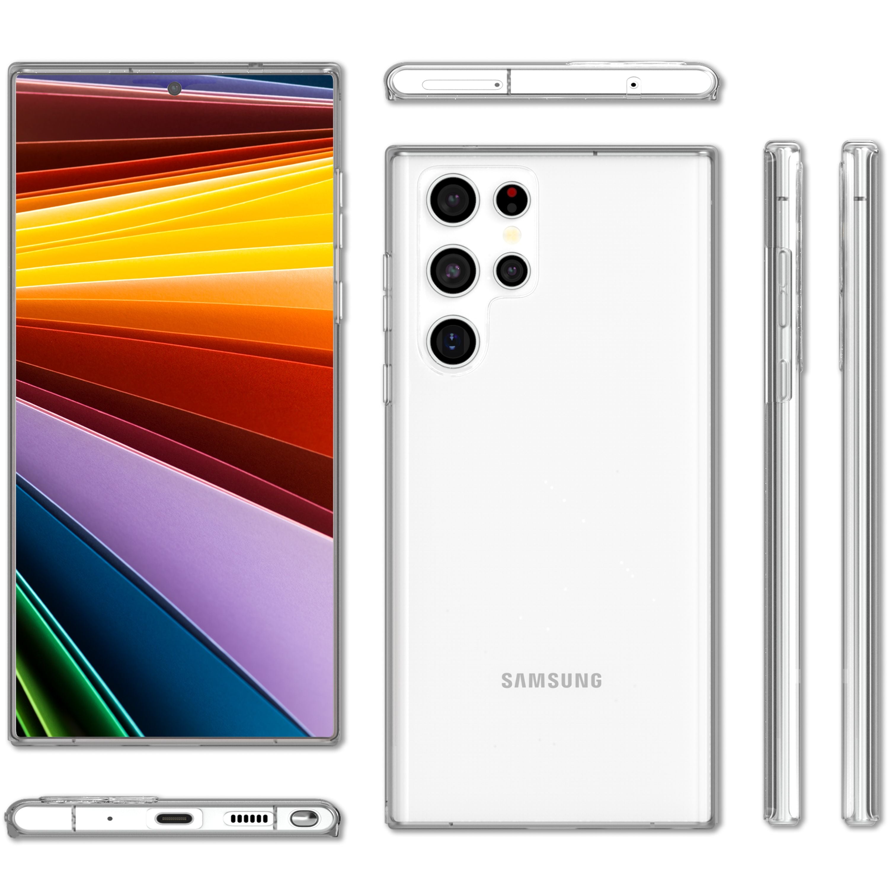 NALIA Klare 360° Schutzhülle für Samsung Galaxy S22 Ultra, Komplettschutz Transparent Anti-Gelb Robust, Hardcase & Silikon Bumper & Displayschutz Default Title NALIA Transparente Hülle
