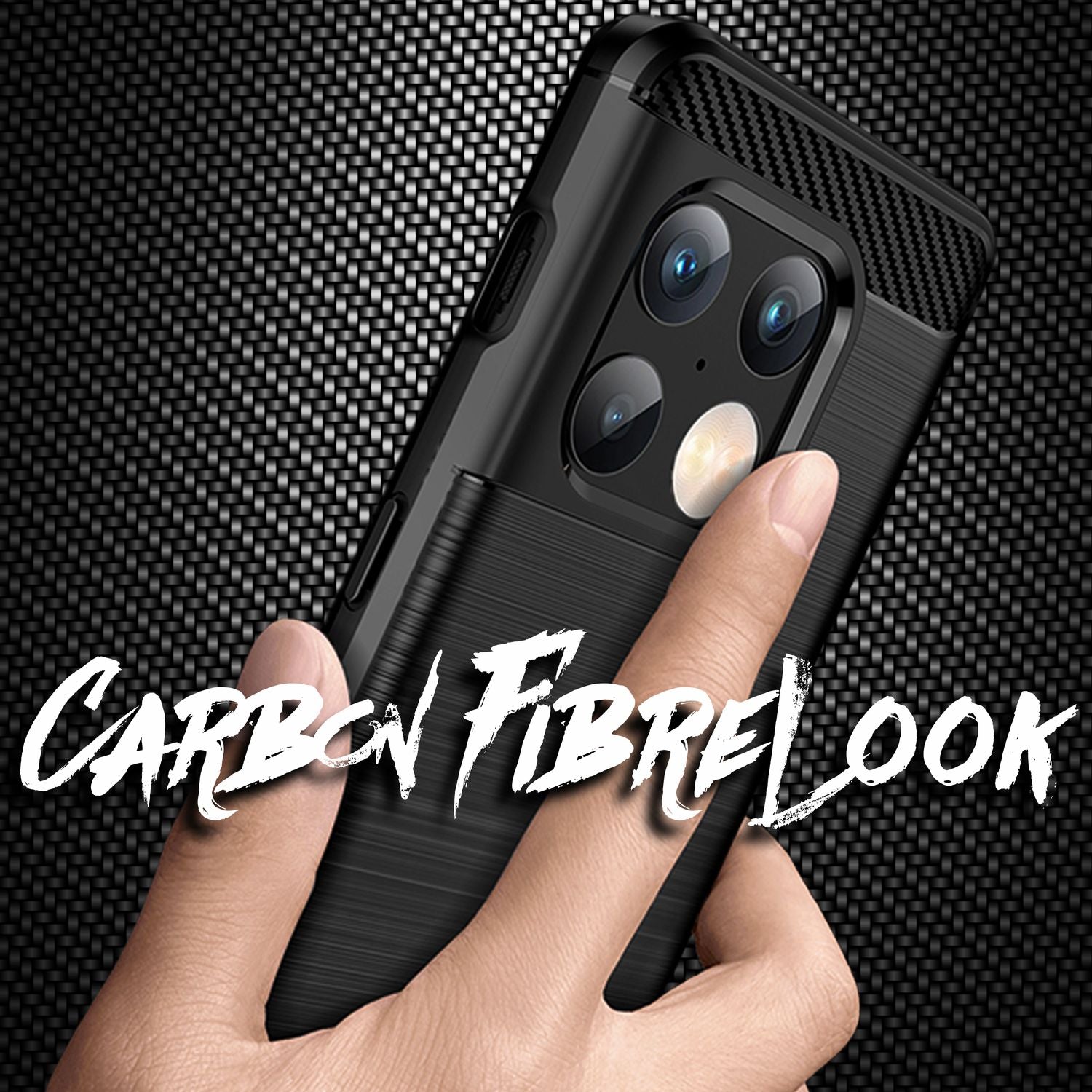 Carbon Look Case für OnePlus 10 Pro - Handy Hülle Smartphone TPU Silikon Cover Default Title NALIA Protective Hülle