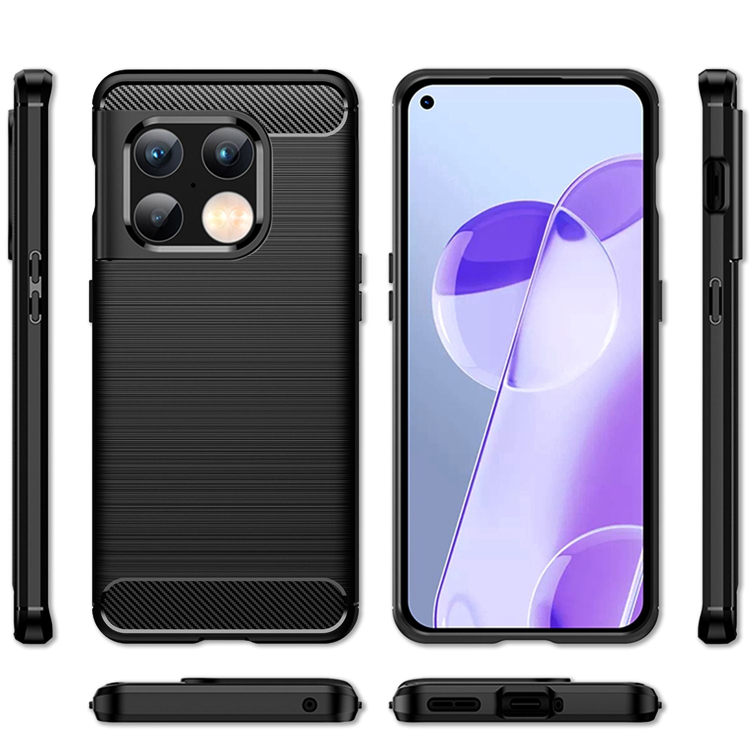 Carbon Look Case für OnePlus 10 Pro - Handy Hülle Smartphone TPU Silikon Cover Default Title NALIA Protective Hülle