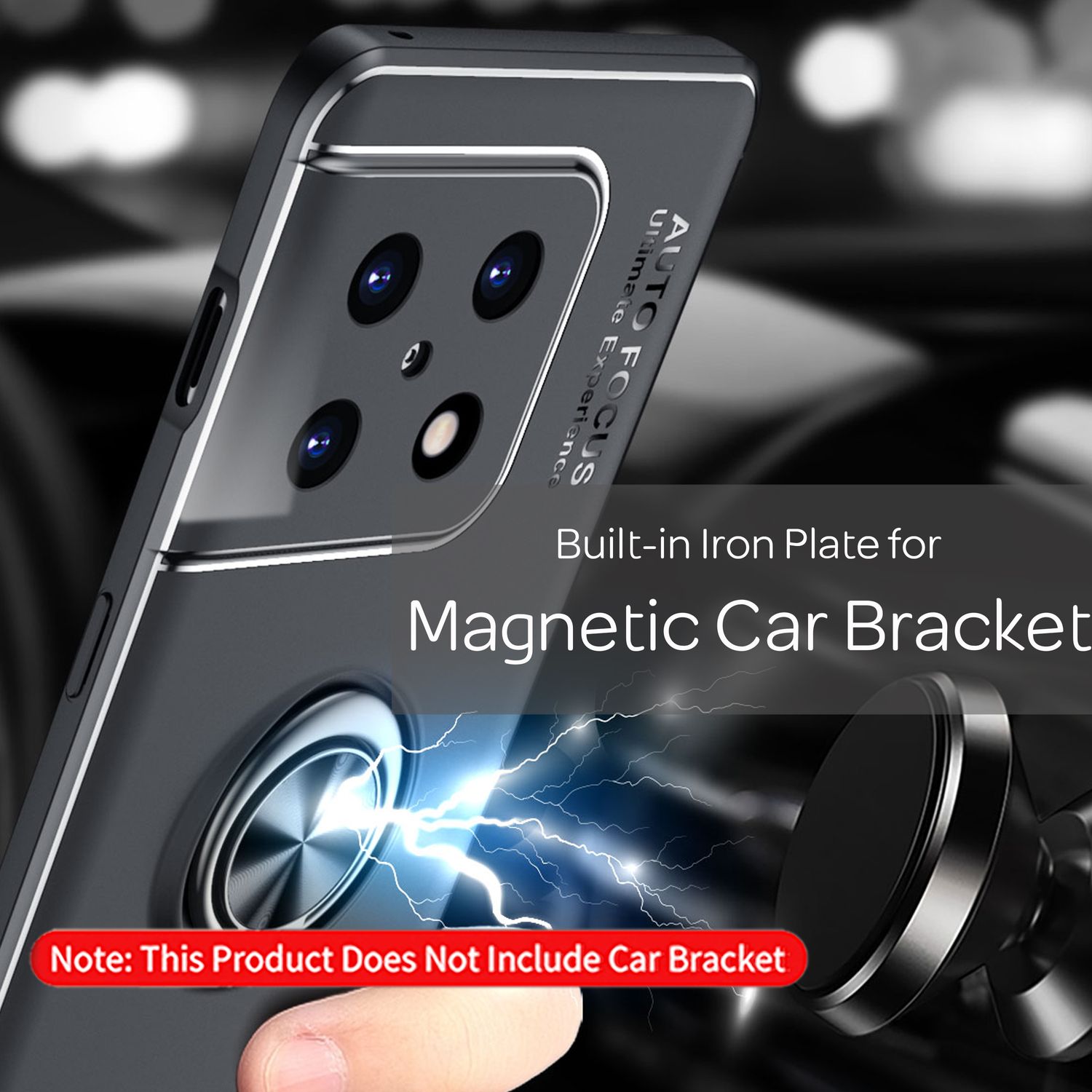 Matt-Schwarze Ringhülle für OnePlus 10 Pro - Handy Silikon Hülle Smartphone Case Schwarz NALIA