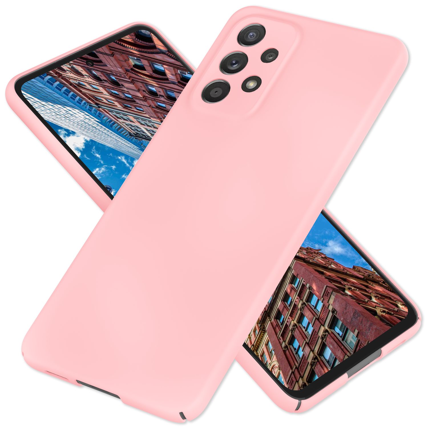 Ultra-Dünnes Hardcase für Samsung Galaxy A53 - Handy Hülle Slim-Fit Cover Matt Pink NALIA SlimFit Hülle