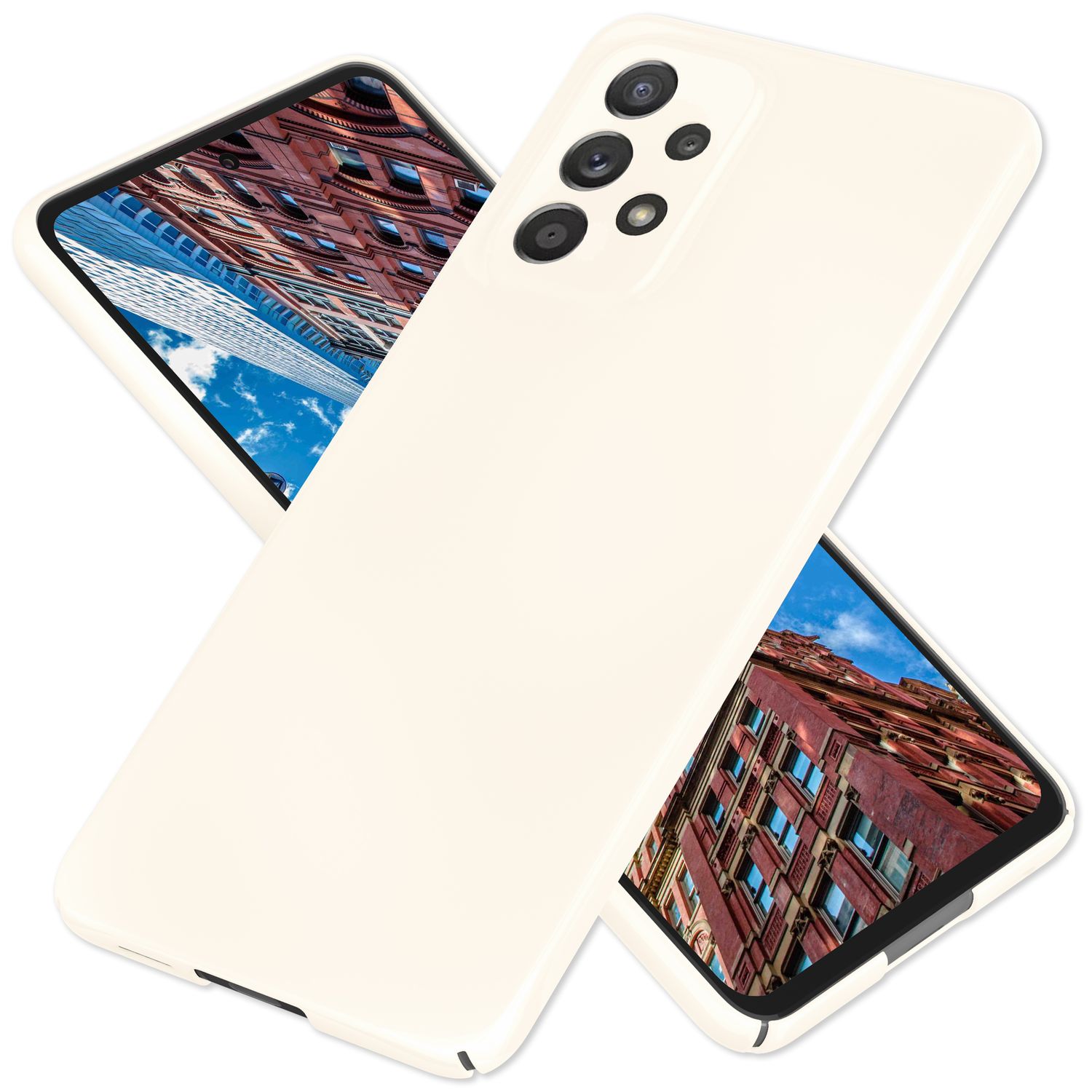 Ultra-Dünnes Hardcase für Samsung Galaxy A53 - Handy Hülle Slim-Fit Cover Matt Weiß NALIA SlimFit Hülle