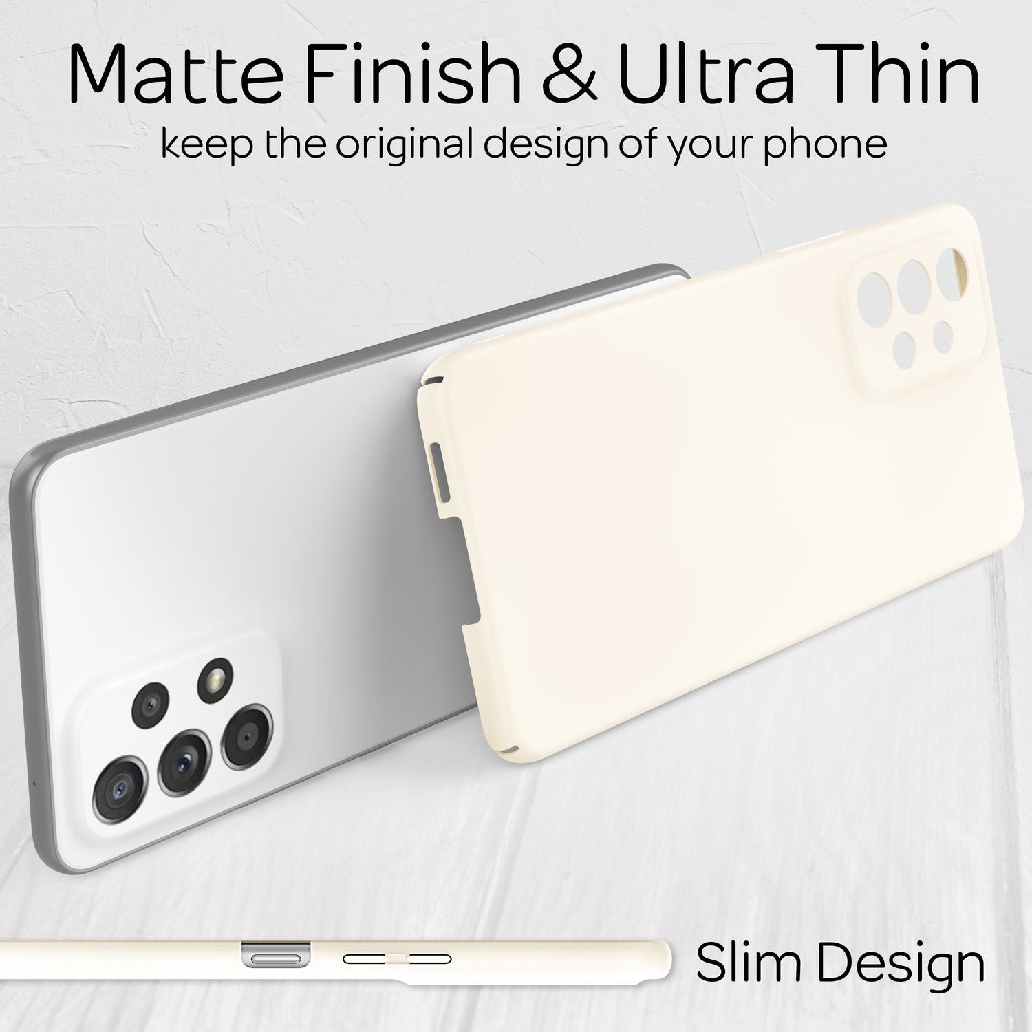 Ultra-Dünnes Hardcase für Samsung Galaxy A53 - Handy Hülle Slim-Fit Cover Matt Weiß NALIA SlimFit Hülle