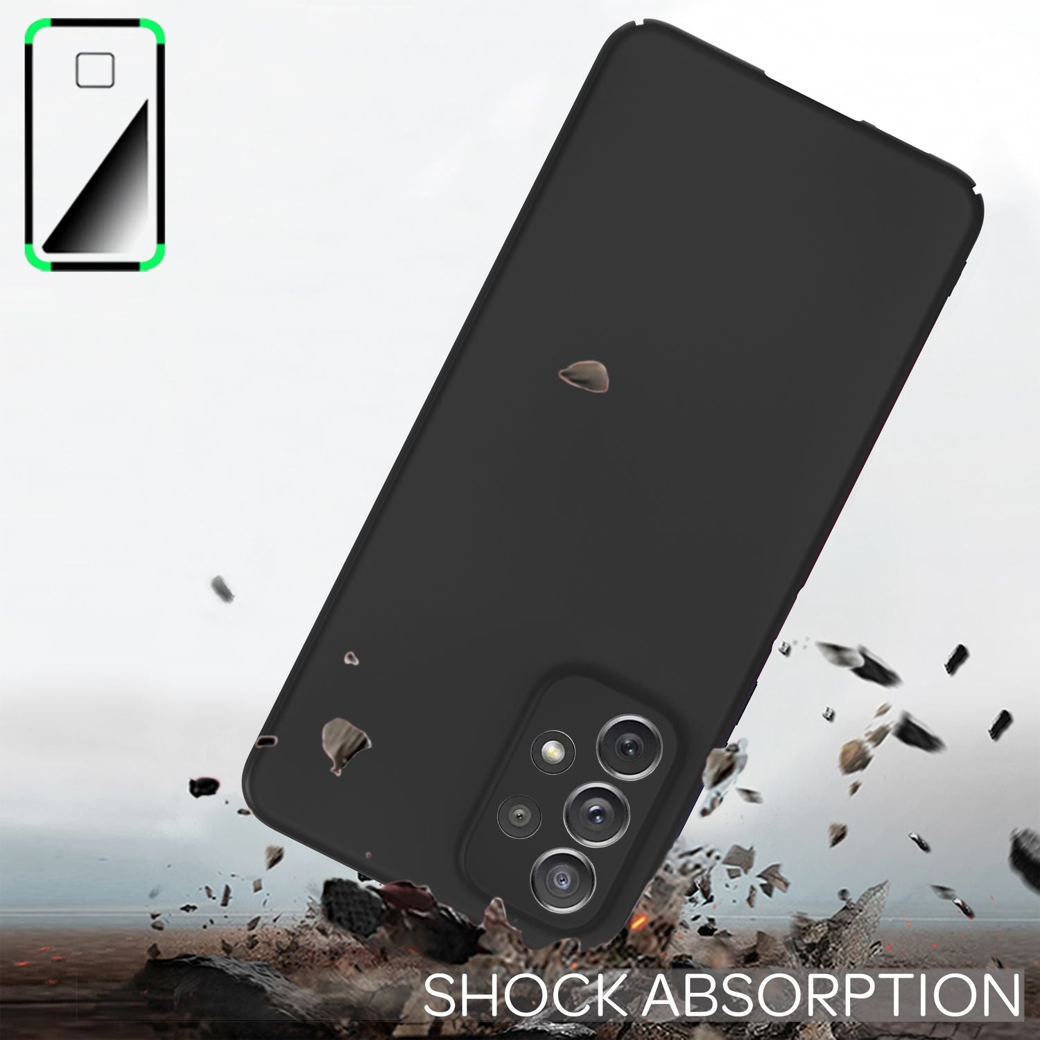 Ultra-Dünnes Hardcase für Samsung Galaxy A53 - Handy Hülle Slim-Fit Cover Matt Schwarz NALIA SlimFit Hülle