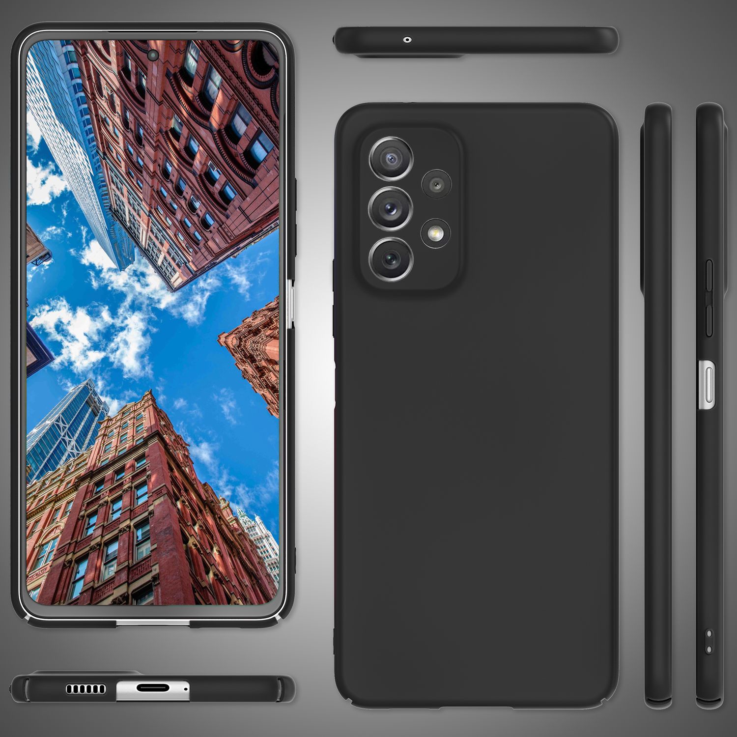 Ultra-Dünnes Hardcase für Samsung Galaxy A53 - Handy Hülle Slim-Fit Cover Matt Schwarz NALIA SlimFit Hülle