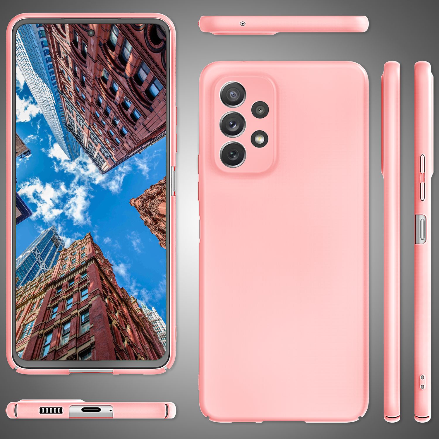 Ultra-Dünnes Hardcase für Samsung Galaxy A53 - Handy Hülle Slim-Fit Cover Matt Pink NALIA SlimFit Hülle