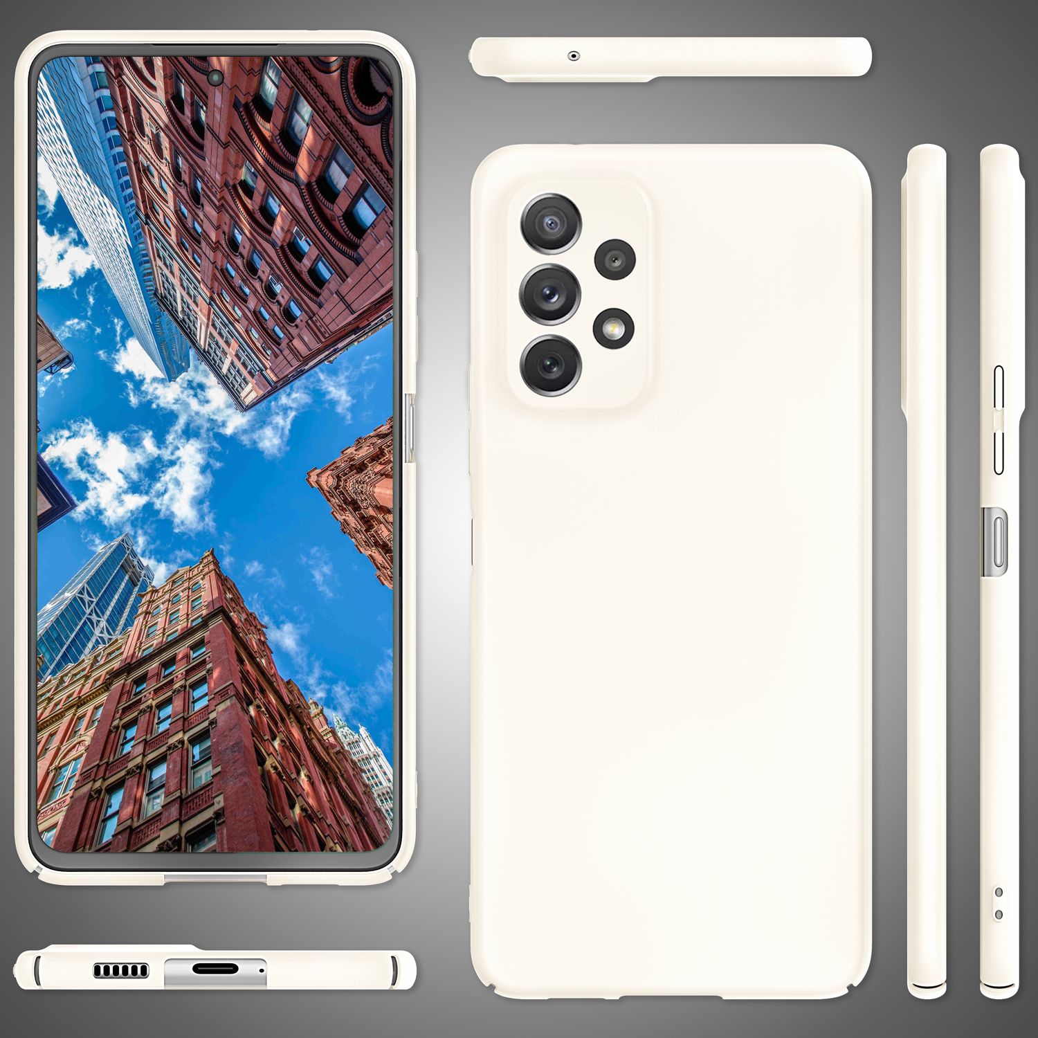 Ultra-Dünnes Hardcase für Samsung Galaxy A53 - Handy Hülle Slim-Fit Cover Matt Weiß NALIA SlimFit Hülle