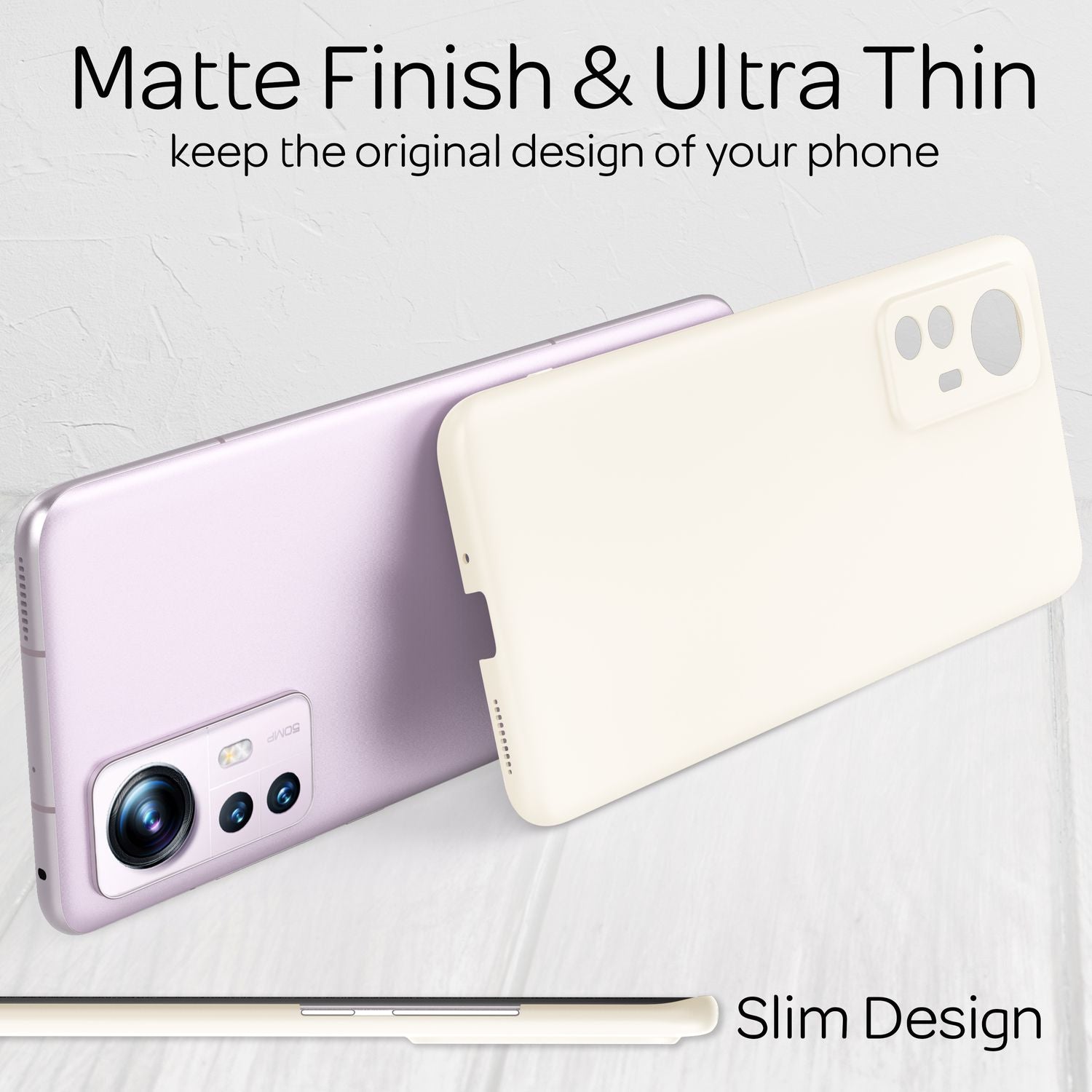 Ultra-Dünnes Hardcase für Xiaomi 12/ Xiaomi 12X - Handy Hülle Smartphone Cover Weiß NALIA SlimFit Hülle