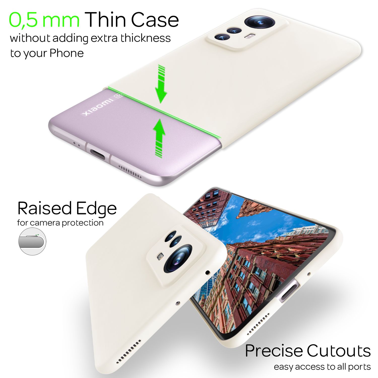 Ultra-Dünnes Hardcase für Xiaomi 12/ Xiaomi 12X - Handy Hülle Smartphone Cover Weiß NALIA SlimFit Hülle