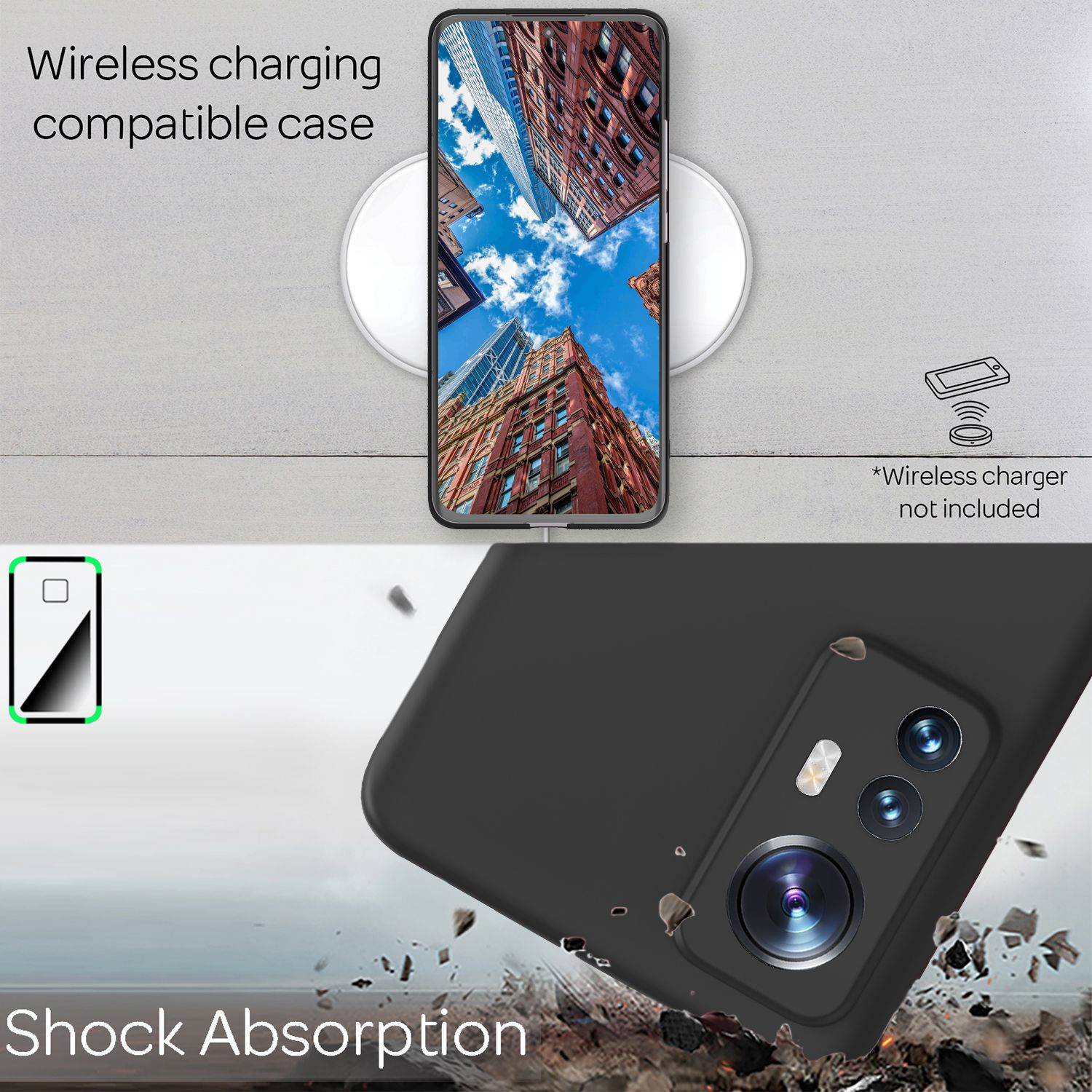 Ultra-Dünnes Hardcase für Xiaomi 12/ Xiaomi 12X - Handy Hülle Smartphone Cover Schwarz NALIA SlimFit Hülle