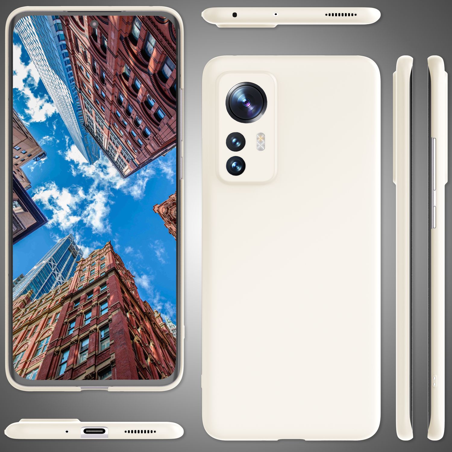 Ultra-Dünnes Hardcase für Xiaomi 12/ Xiaomi 12X - Handy Hülle Smartphone Cover Weiß NALIA SlimFit Hülle