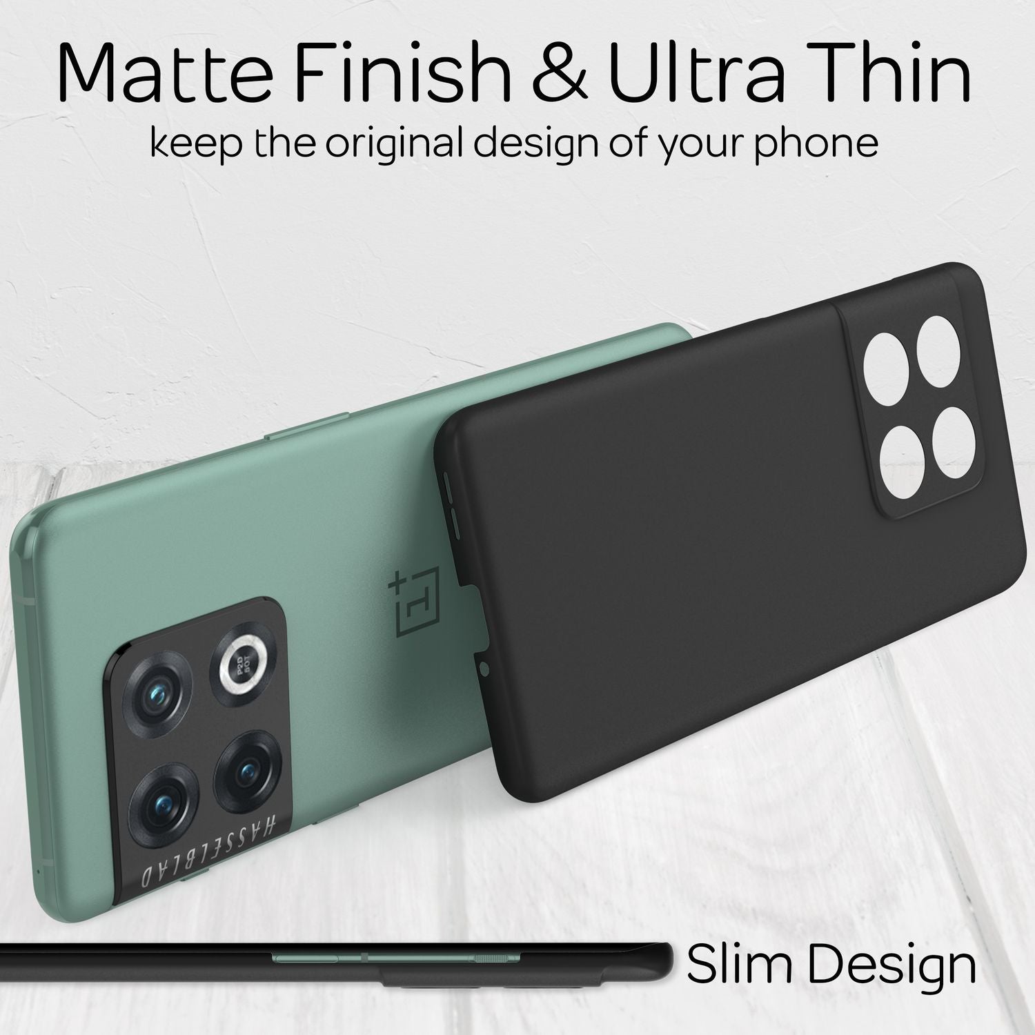 Ultra-Dünnes Hardcase für OnePlus 10 Pro - Handy Hülle Smartphone Hard Cover Schwarz NALIA SlimFit Hülle