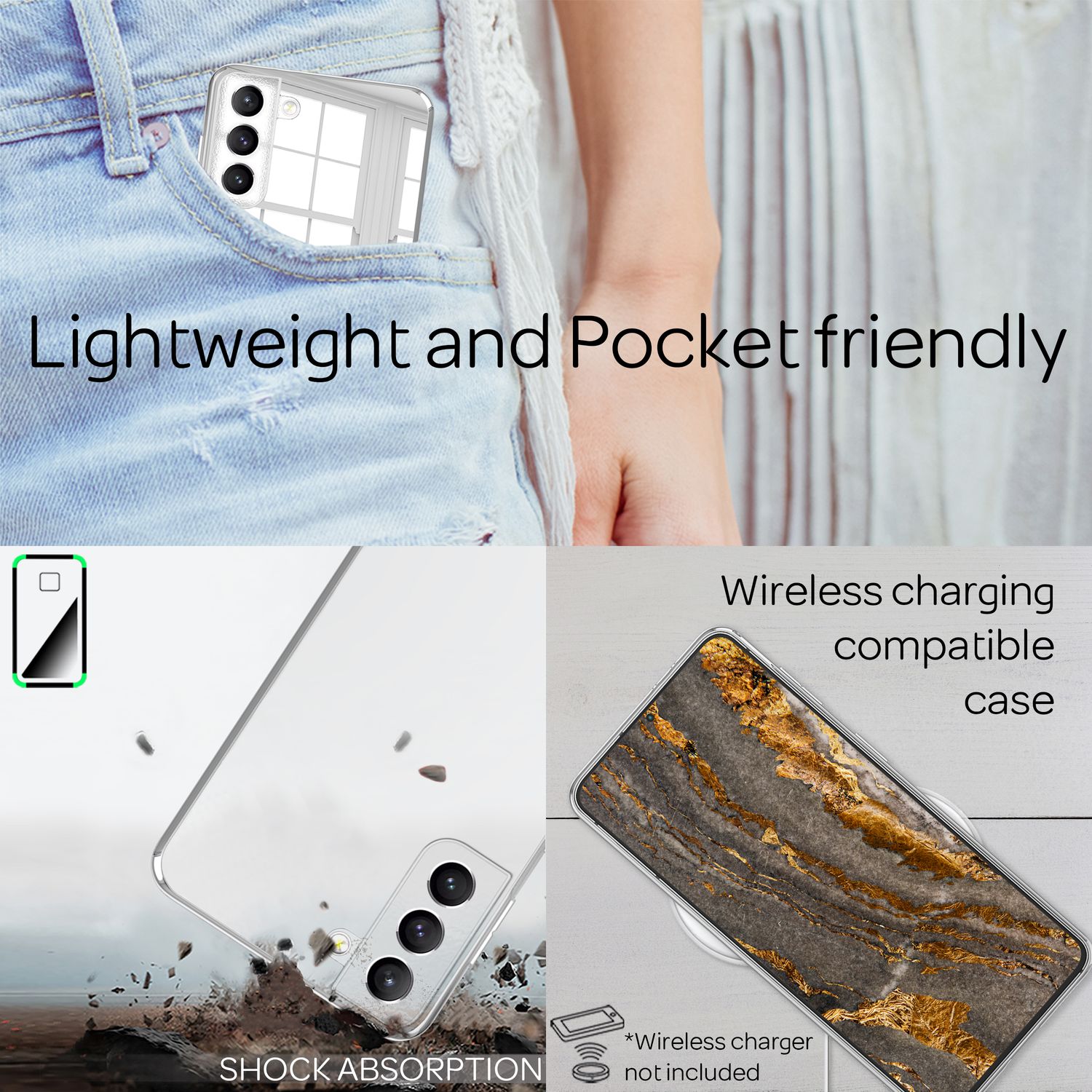 NALIA für Samsung Galaxy S22 Plus - Spiegel Handy Hülle Glas Cover Mirror Case