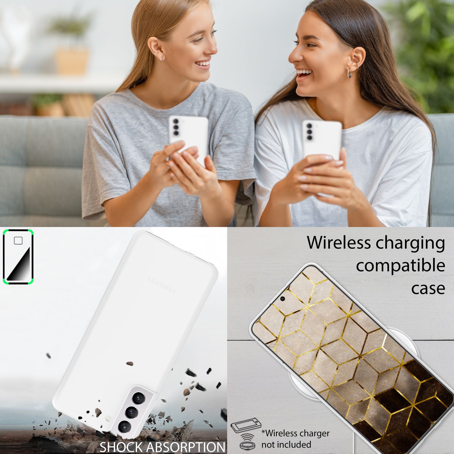 Für Samsung Galaxy S22 - Extra Dünn Hard Case Ultra Slim Handy Hülle Matt Cover Weiß Transparent NALIA SlimFit Hülle