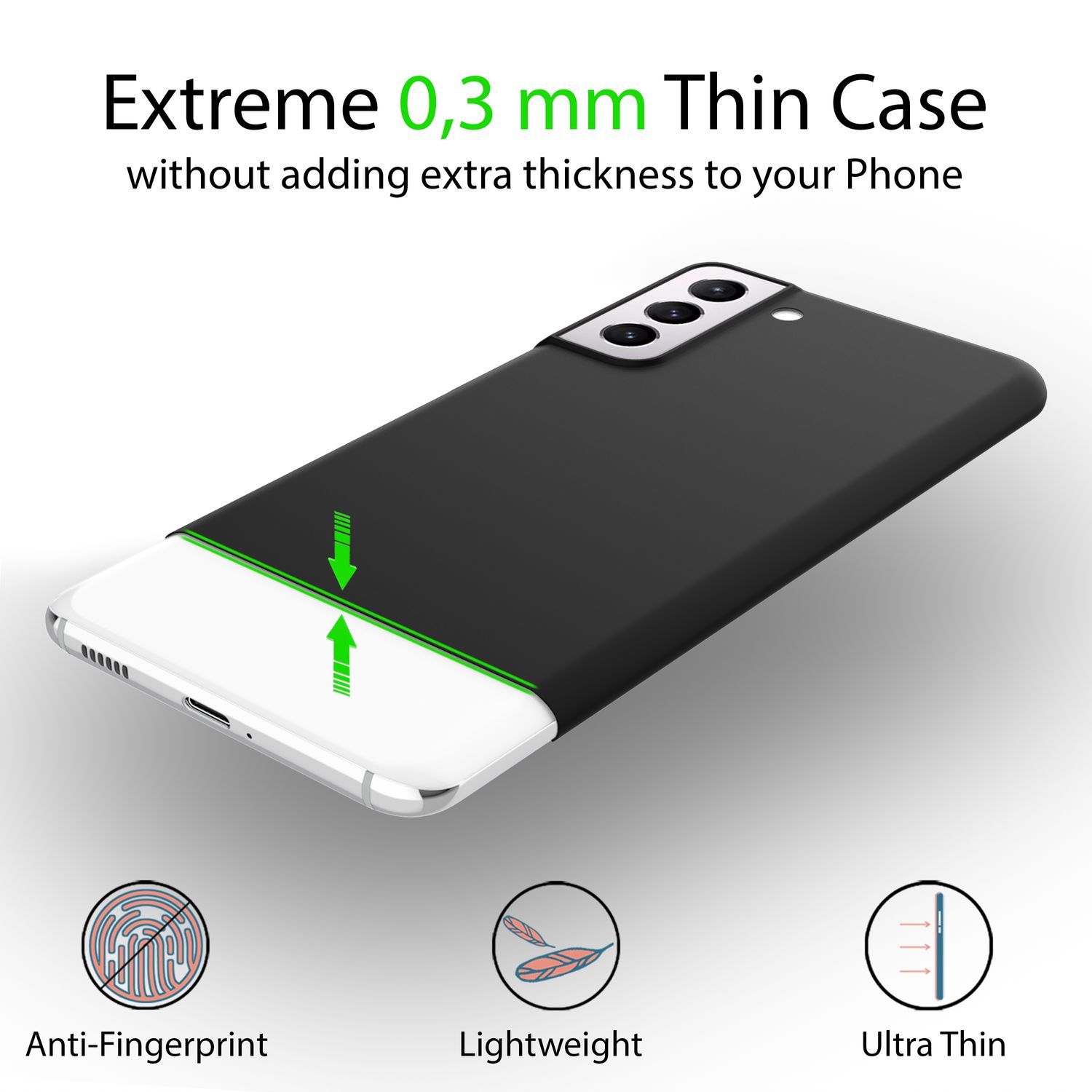 Für Samsung Galaxy S22 Plus - Extra Dünn Hard Case Ultra Slim Handy Hülle Cover Schwarz NALIA SlimFit Hülle