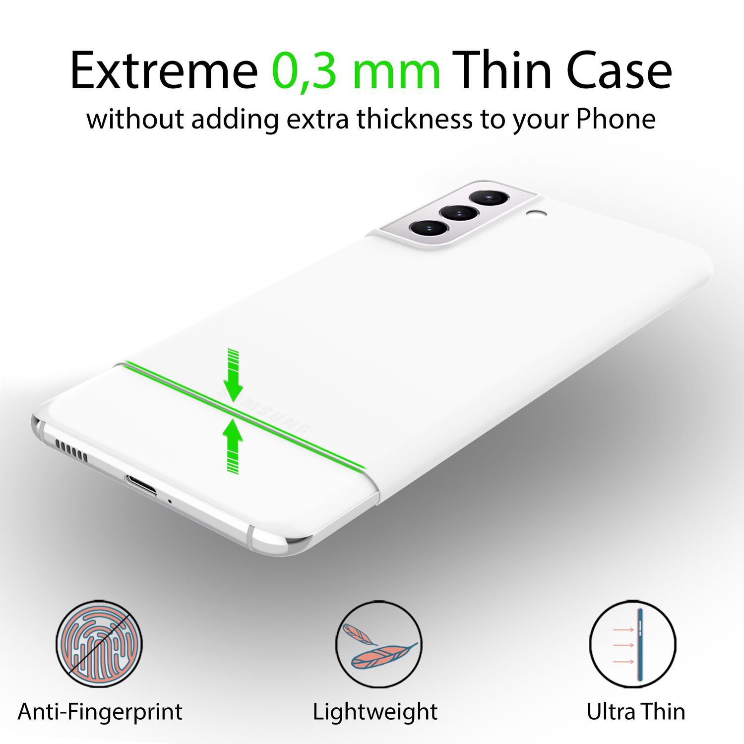 Für Samsung Galaxy S22 Plus - Extra Dünn Hard Case Ultra Slim Handy Hülle Cover Weiß Transparent NALIA SlimFit Hülle