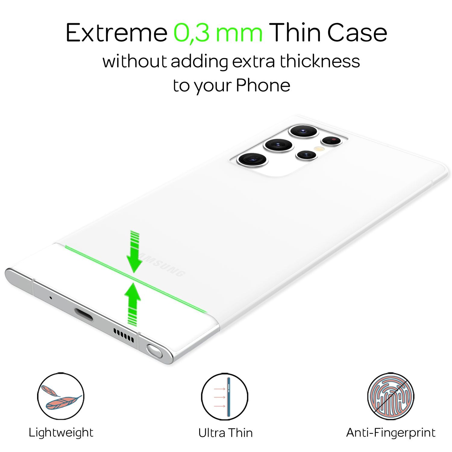 Für Samsung Galaxy S22 Ultra - Extra Dünn Hard Case Ultra Slim Handy Hülle Cover