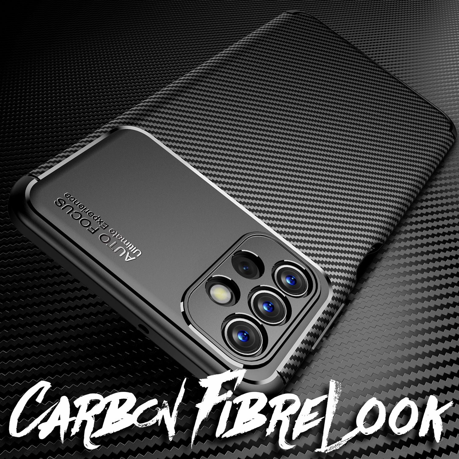 Für Samsung Galaxy A13 - Carbon Look Handy Hülle Hard Case Cover Default Title NALIA Protective Hülle