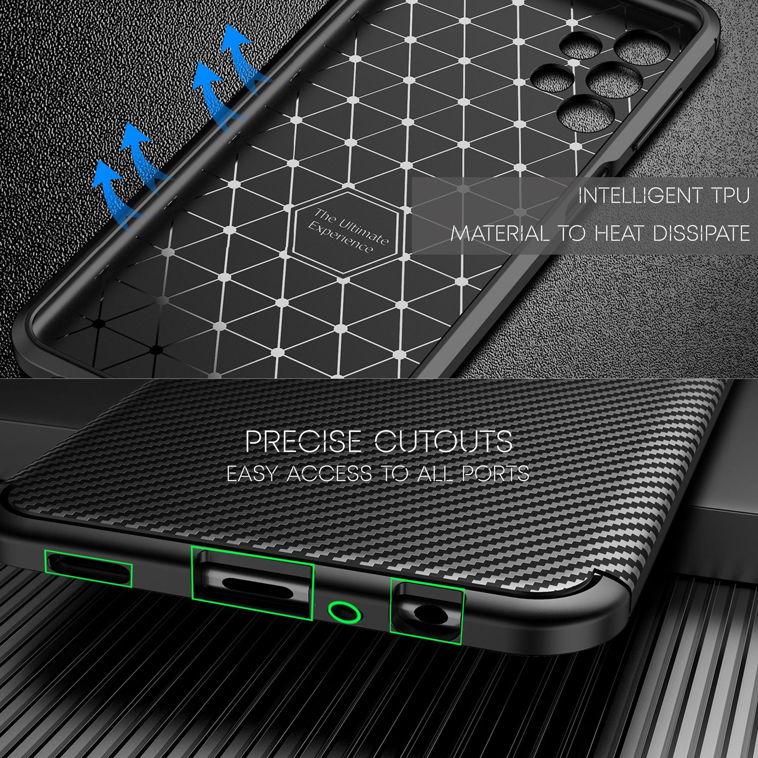 Für Samsung Galaxy A13 - Carbon Look Handy Hülle Hard Case Cover Default Title NALIA Protective Hülle