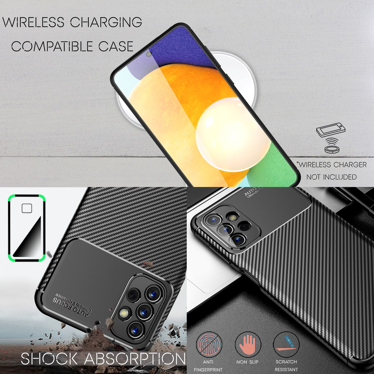 Für Samsung Galaxy A13 - Carbon Look Handy Hülle Hard Case Cover Default Title NALIA Protective Hülle