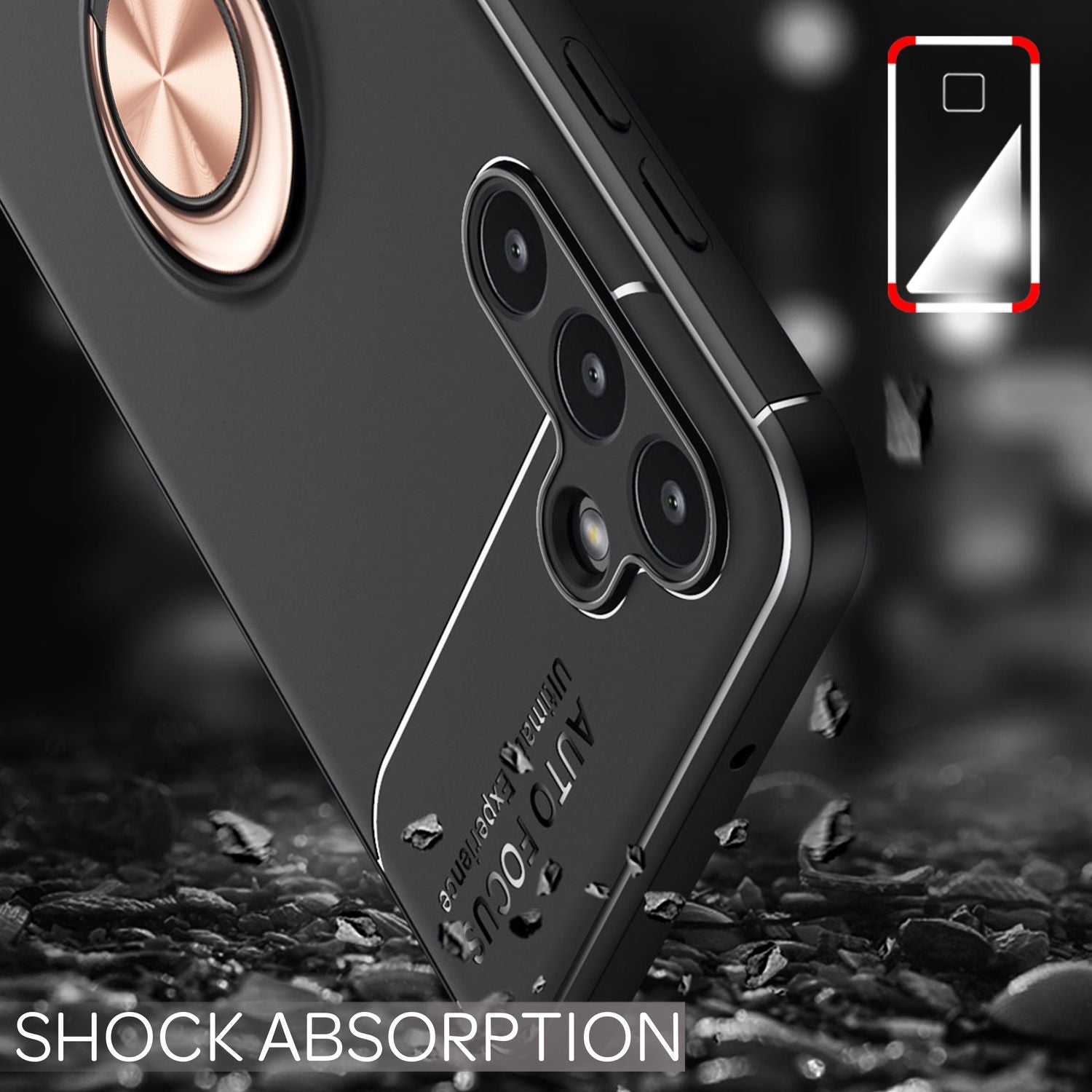 Hülle für Samsung Galaxy A13 5G Ringhülle Ständer Aufsteller Cover Schutzhülle Rose Gold NALIA Protective Hülle