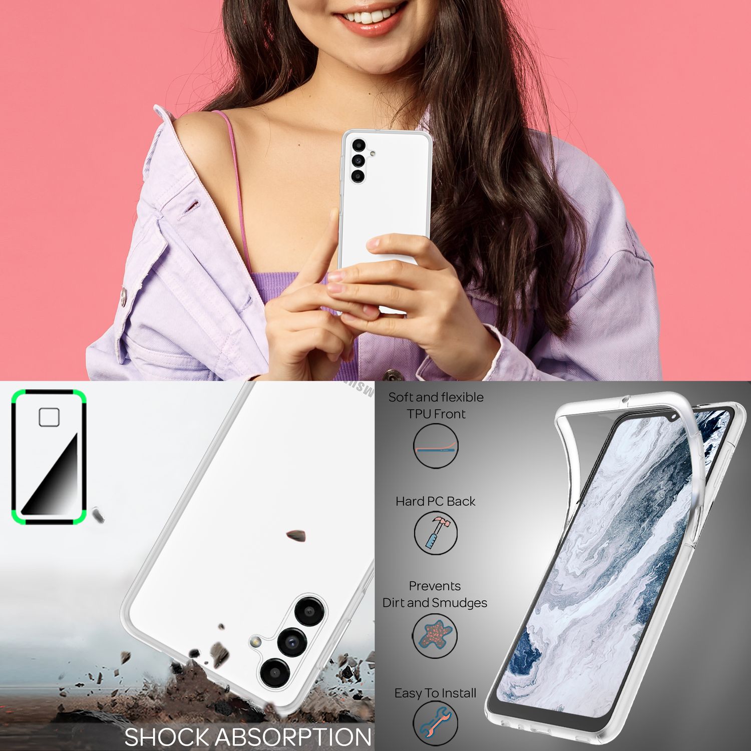 Hülle für Samsung Galaxy A13 5G 360° Schutzhülle Klar Full Cover Display Schutz Default Title NALIA Transparente Hülle