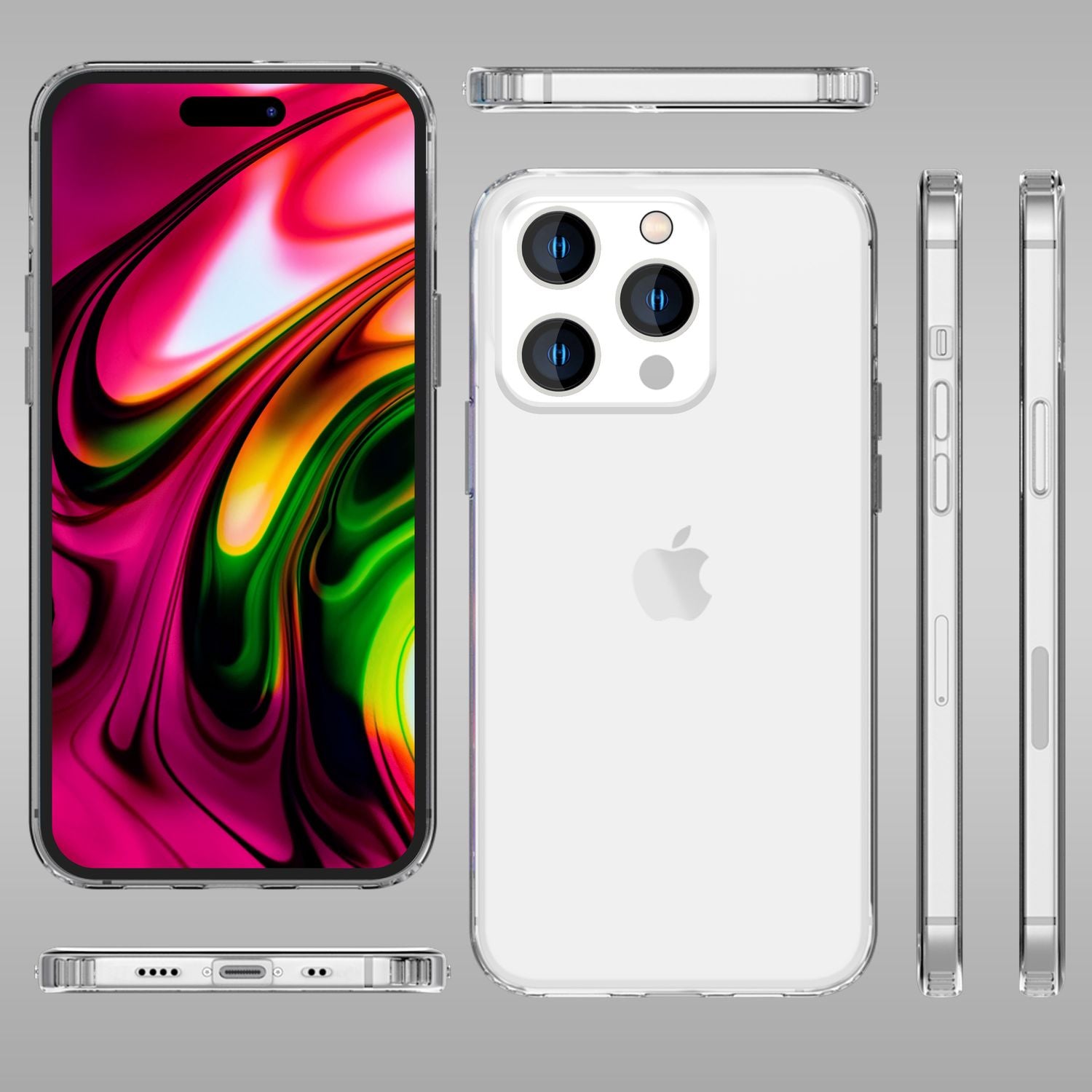 Hülle für iPhone 14 Pro Max - Klar Kratzfest Transparent Hard Case & TPU Silikon Default Title NALIA Transparente Hülle