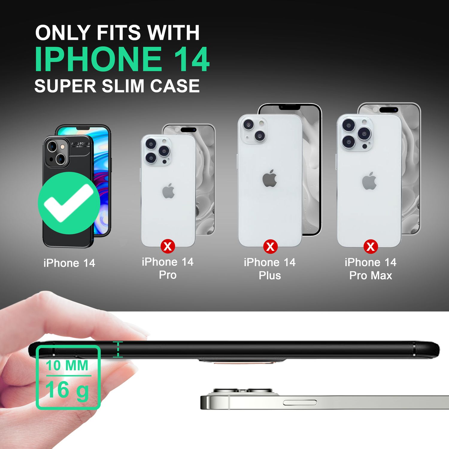 Hülle für iPhone 14 - Matt Schwarz Ring Handyhülle Aufsteller Case Ständer Cover