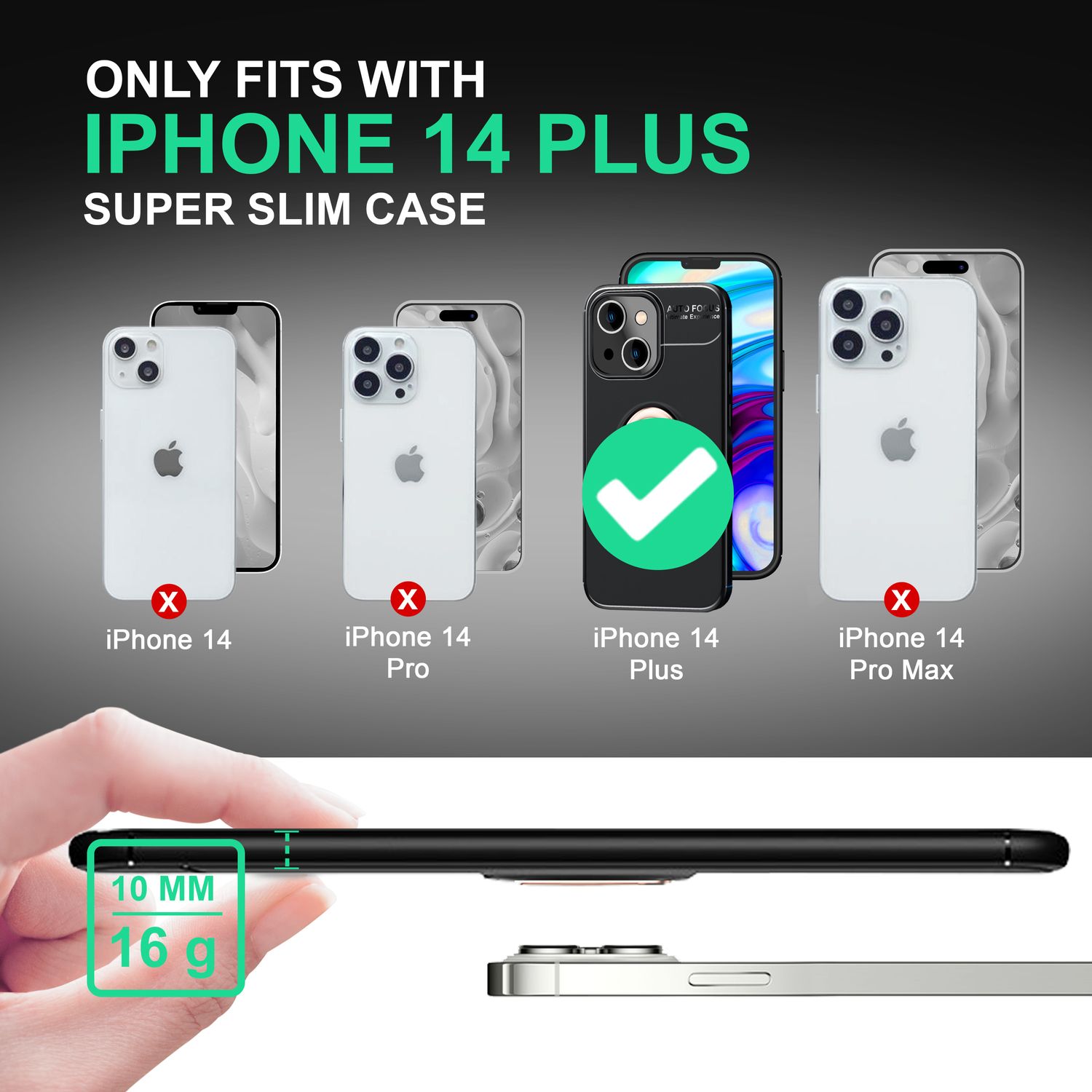 Hülle für iPhone 14 Plus - Matt Schwarz Ring Handyhülle Aufsteller Ständer Cover Rose Gold NALIA Protective Hülle