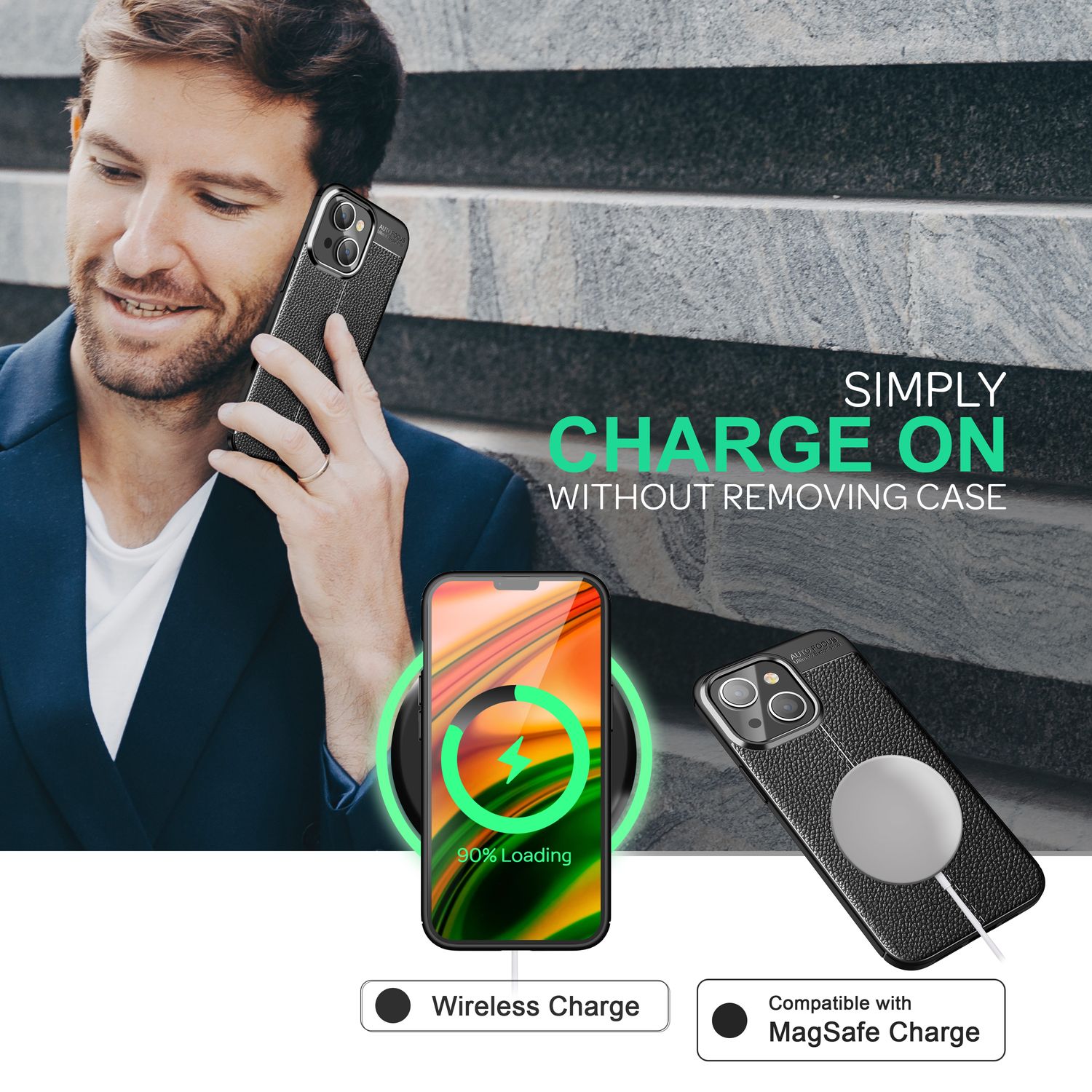 Hülle für iPhone 14 Plus - Leder Look Cover Silikon Handyhülle Anti-Fingerprint Default Title NALIA Protective Hülle