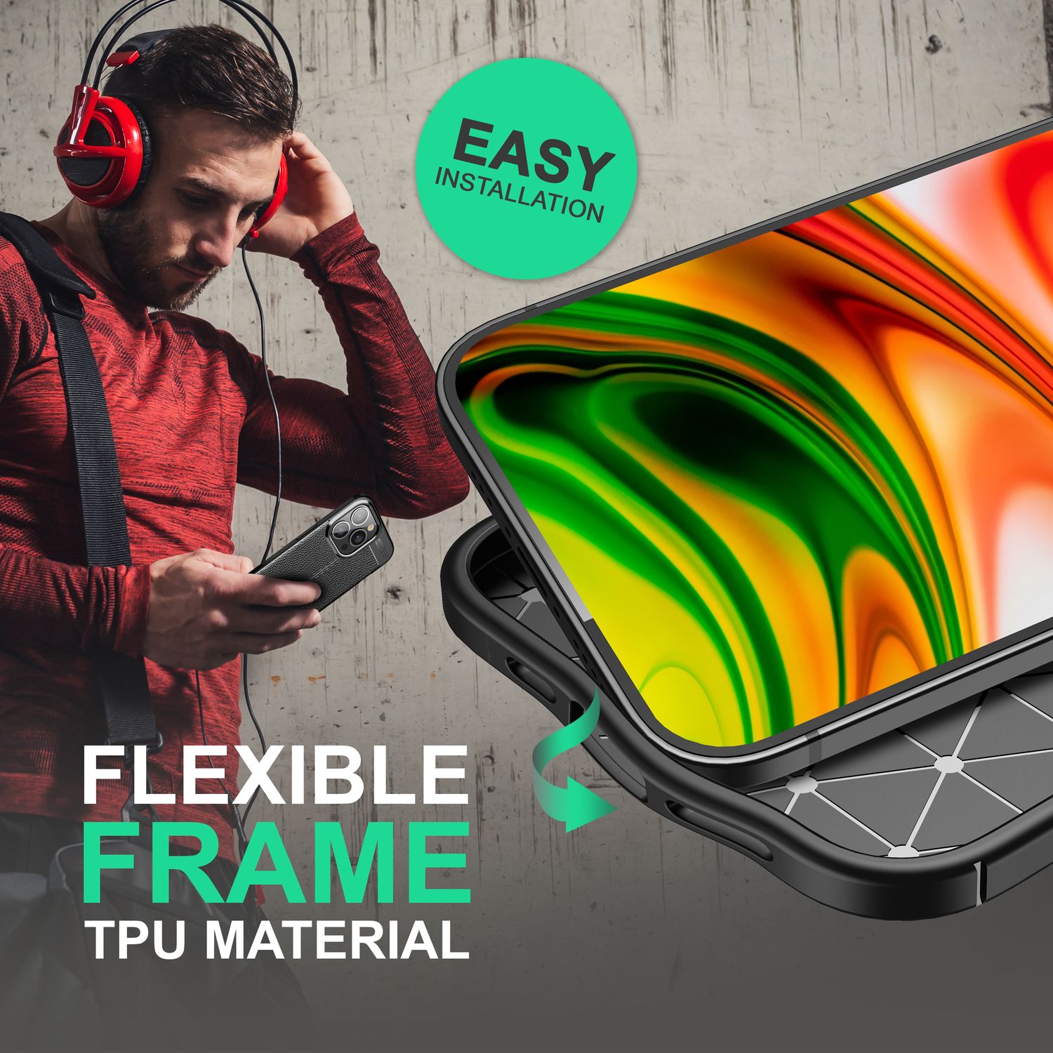 Hülle für iPhone 14 Pro - Leder Look Cover Silikon Handyhülle Anti-Fingerabdruck Default Title NALIA Protective Hülle