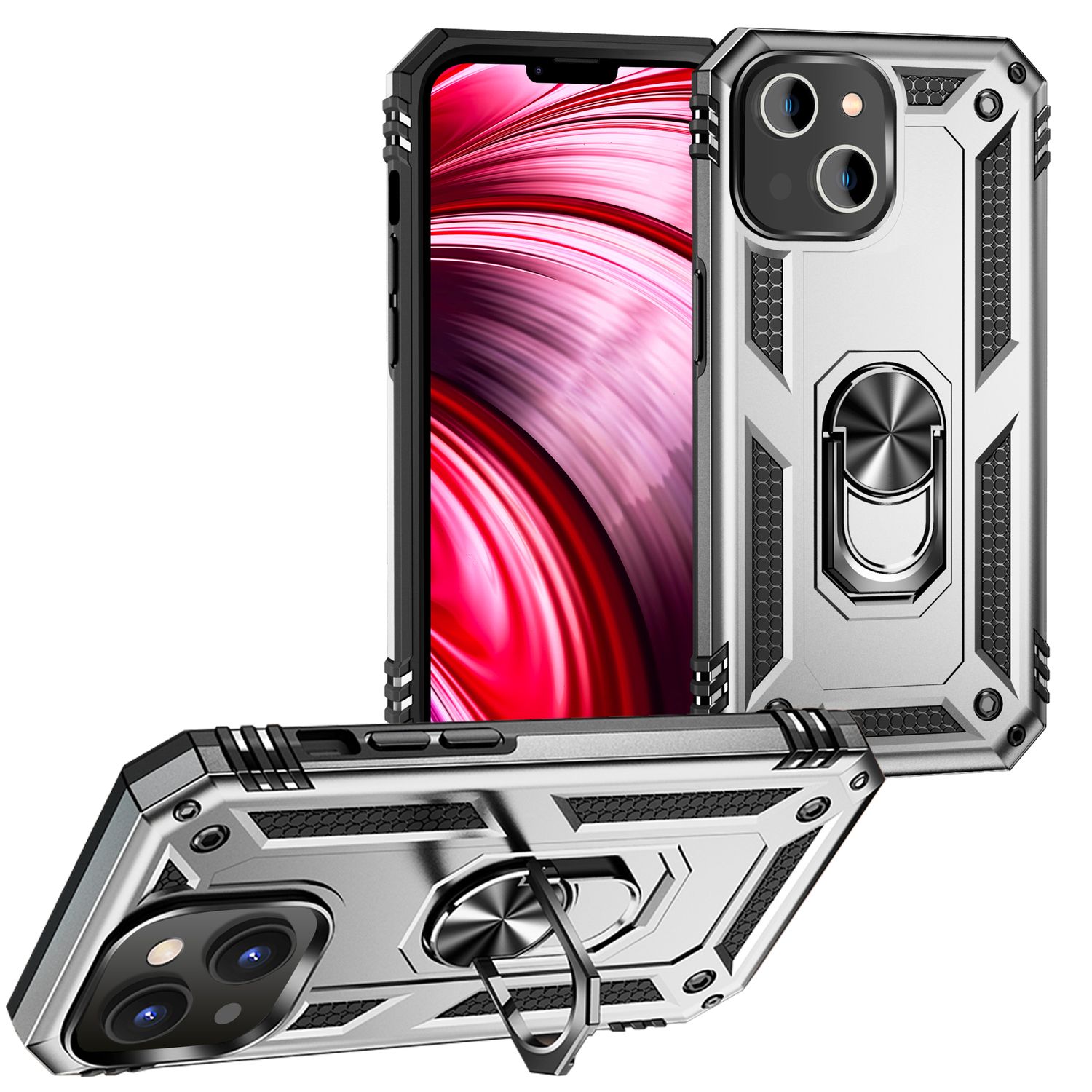 Ring Hülle für iPhone 14 Plus - Military Schutz Stoßfest Outdoor Hard Case Cover