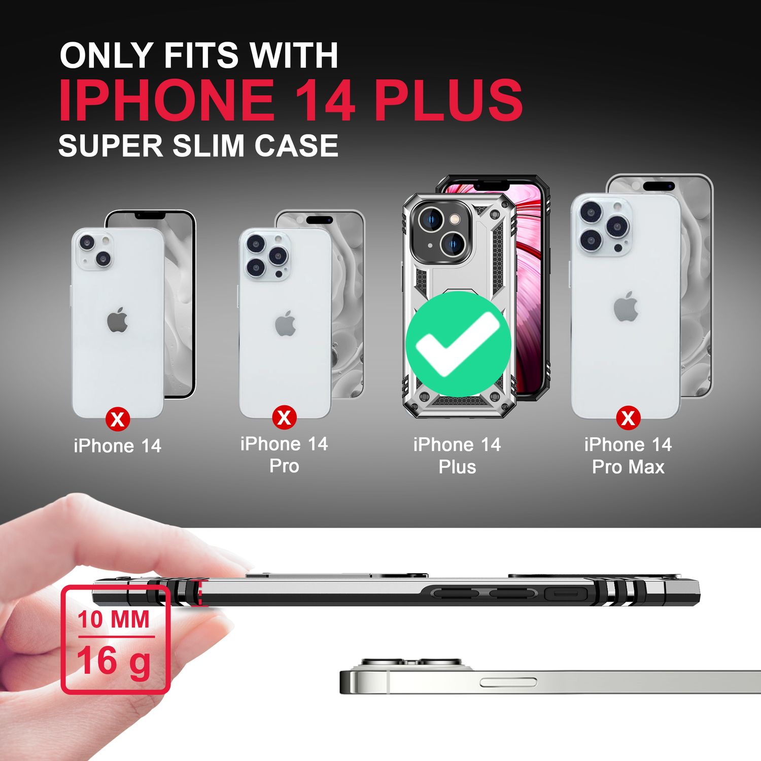 Ring Hülle für iPhone 14 Plus - Military Schutz Stoßfest Outdoor Hard Case Cover