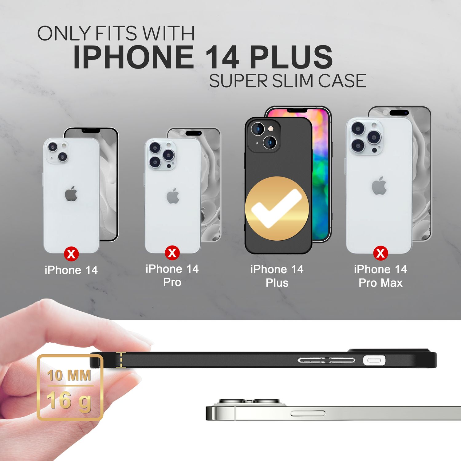 Dünnes Hardcase für iPhone 14 Plus, Schutz Hülle 0,5mm Slim Handy Cover Mattiert