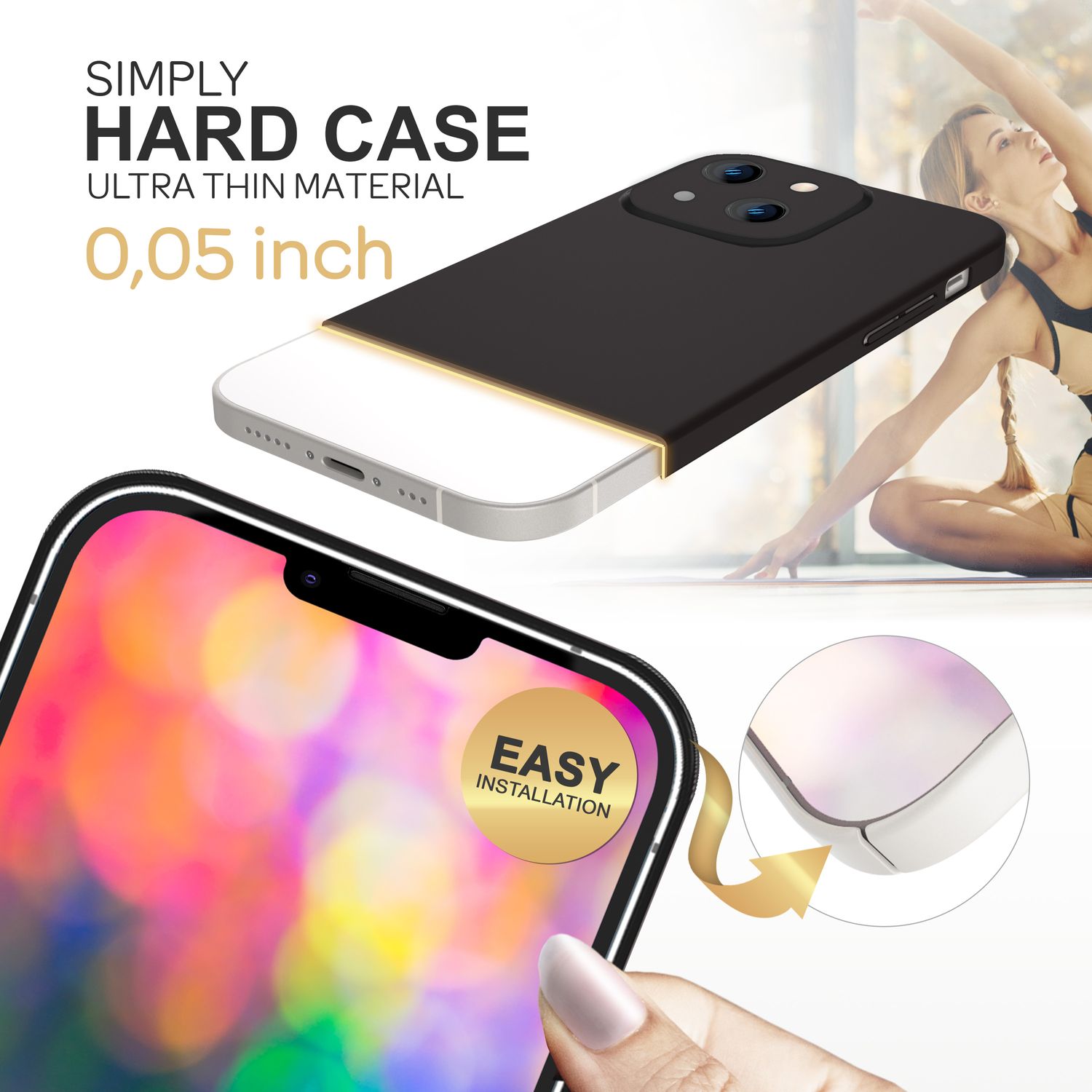 Dünnes Hardcase für iPhone 14 Plus, Schutz Hülle 0,5mm Slim Handy Cover Mattiert