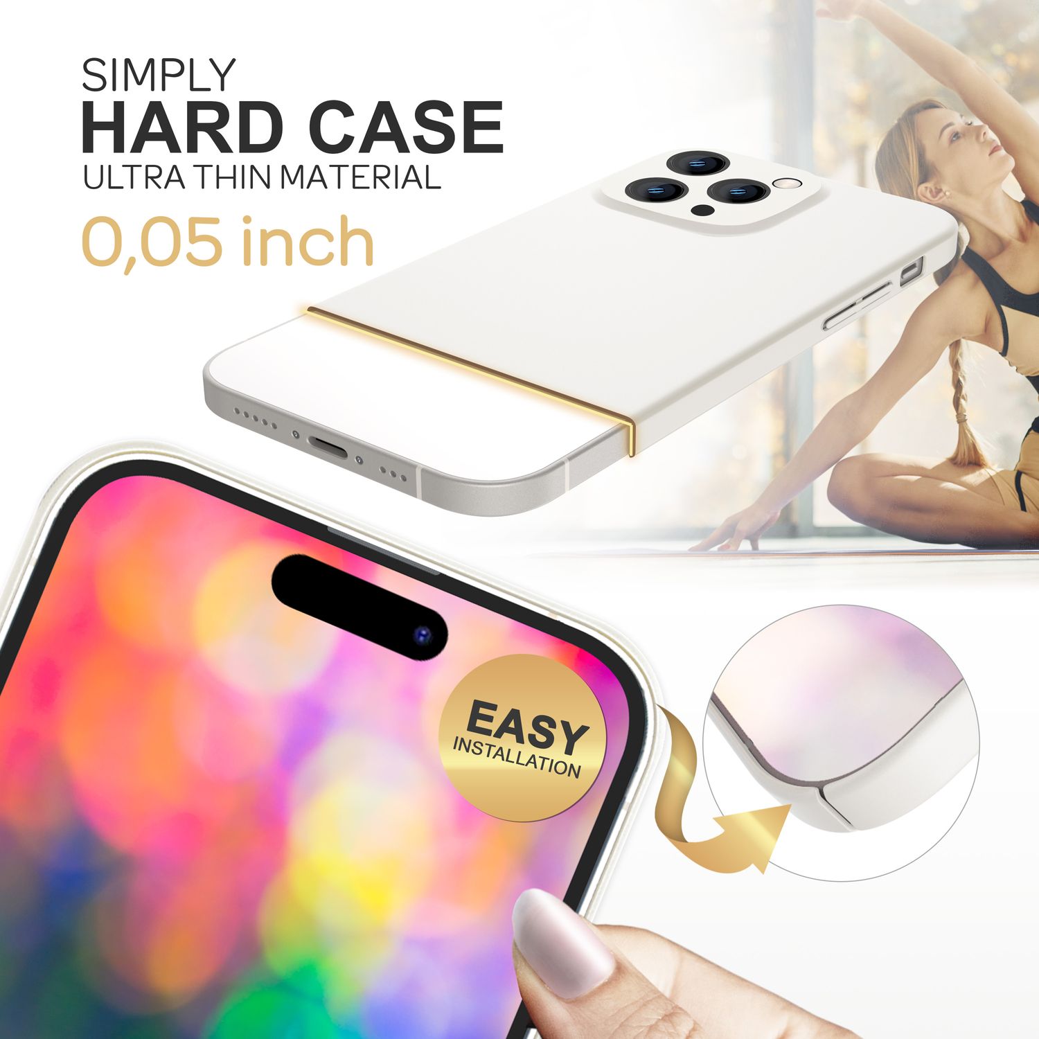 Dünnes Hardcase für iPhone 14 Pro Max, Schutz Hülle 0,5mm Slim Handy Cover Matt