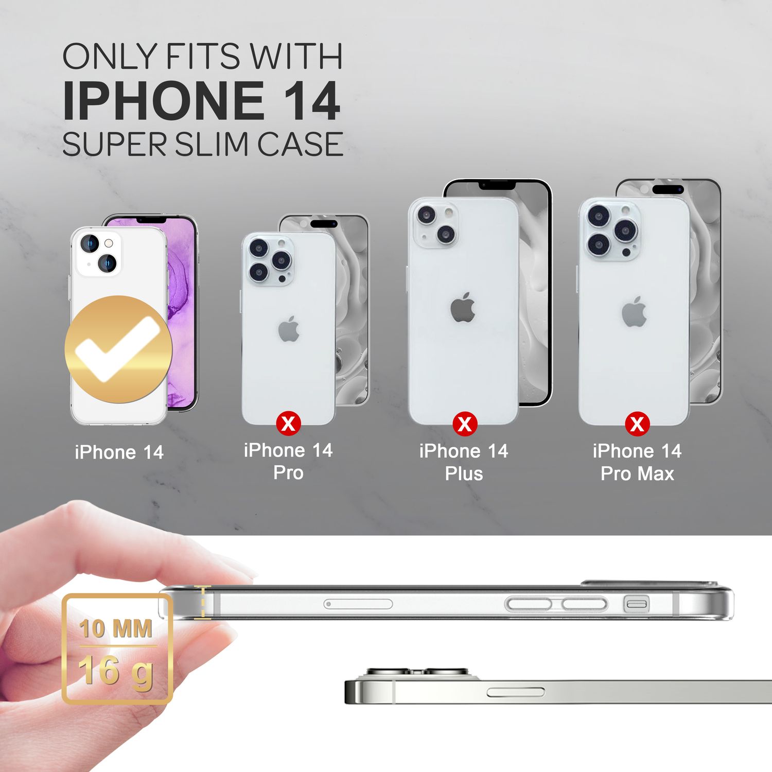 360° Hülle für iPhone 14 - Klar Transparent Full Cover Case Display Schutz Etui