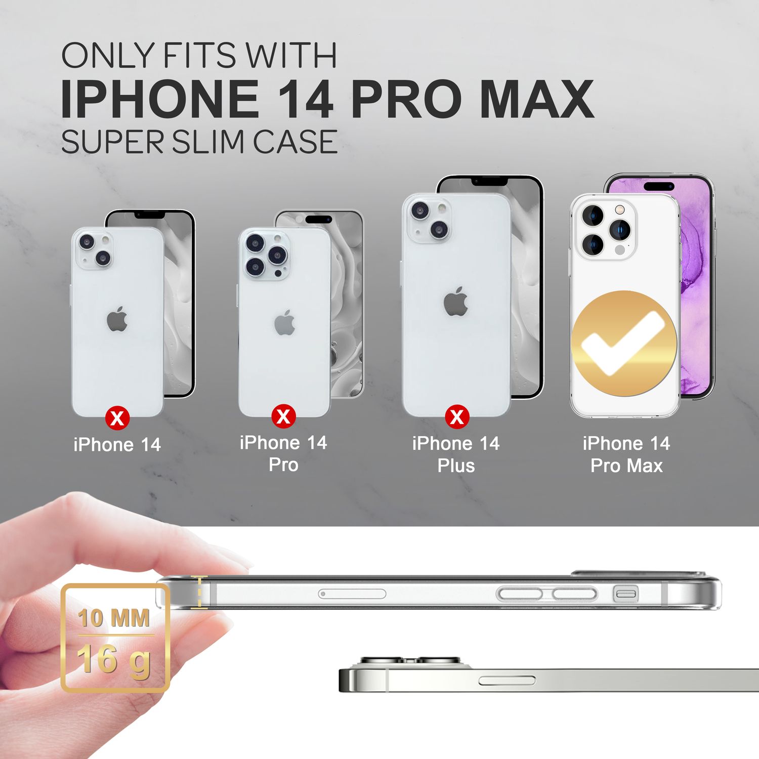 360° Hülle für iPhone 14 Pro Max - Klar Transparent Full Cover Case Schutz Etui