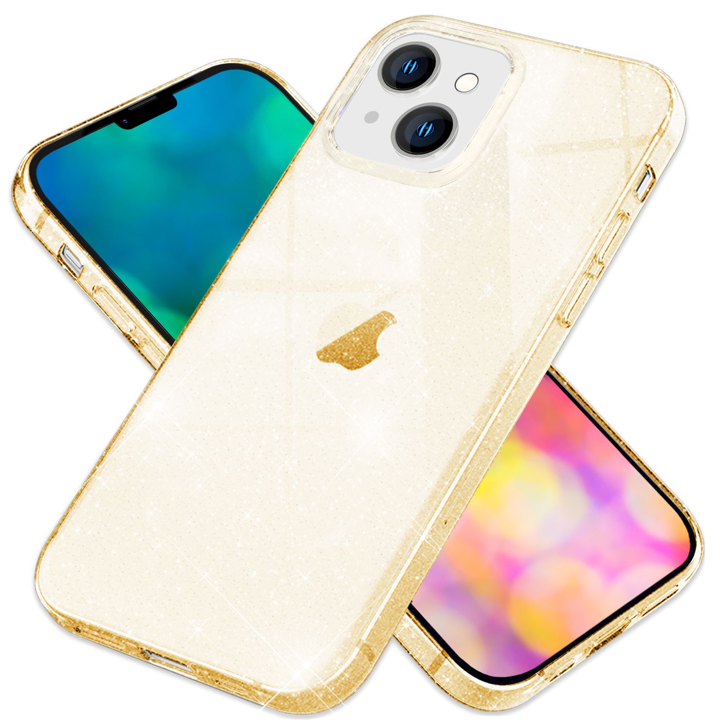 Hülle für iPhone 14 - Glitzer Handyhülle Durchsichtig Anti-Gelb Glitter Cover